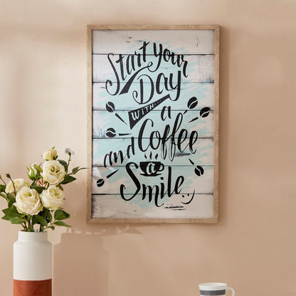 Cordial Start Your Day with Coffee Framed Picture Canvas