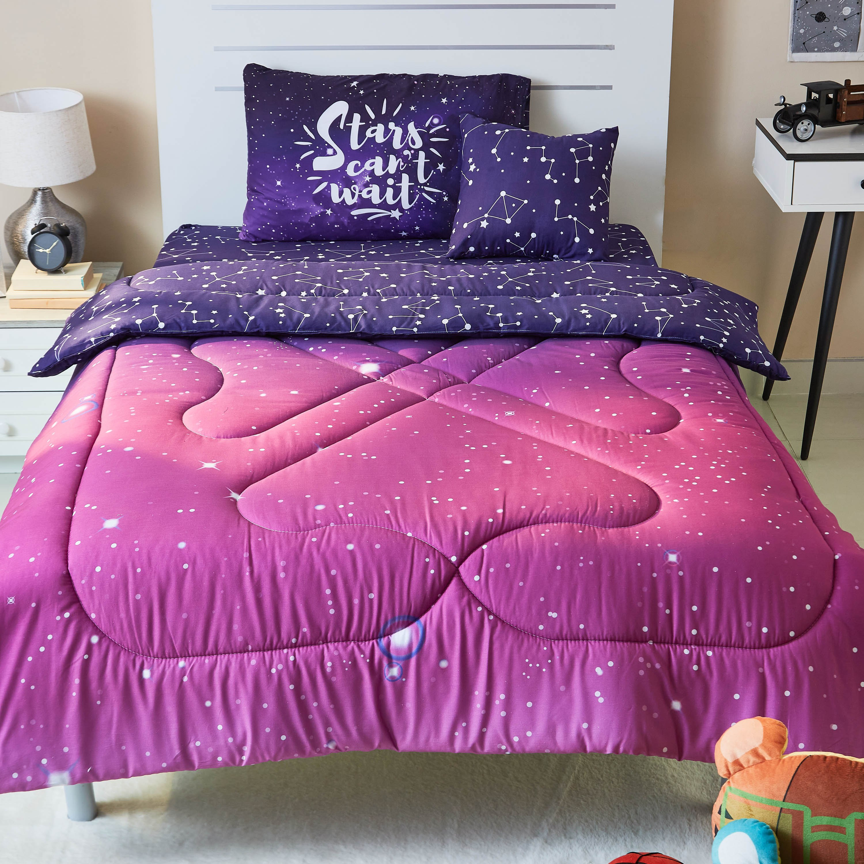 طقم لحاف توين بطبعات رقميّة 3 قطع من هومي جيرل - 160x220 سم-hbxhomeware-hbxkidsandyouth-image-1