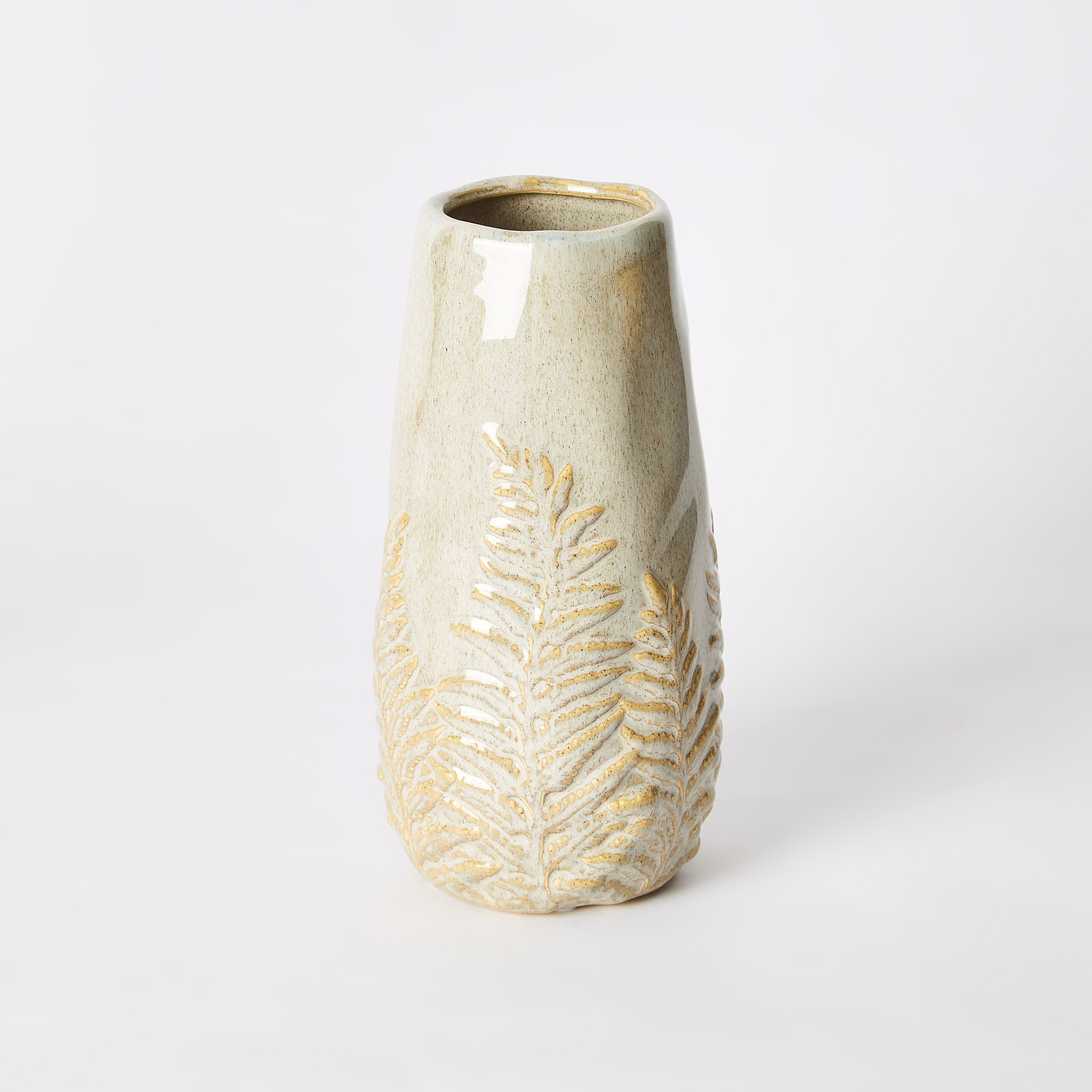 مزهرية خزف بورق شجر بارز الملمس من سانسا-hbxbedroom-decorandaccessories-vases-image-5