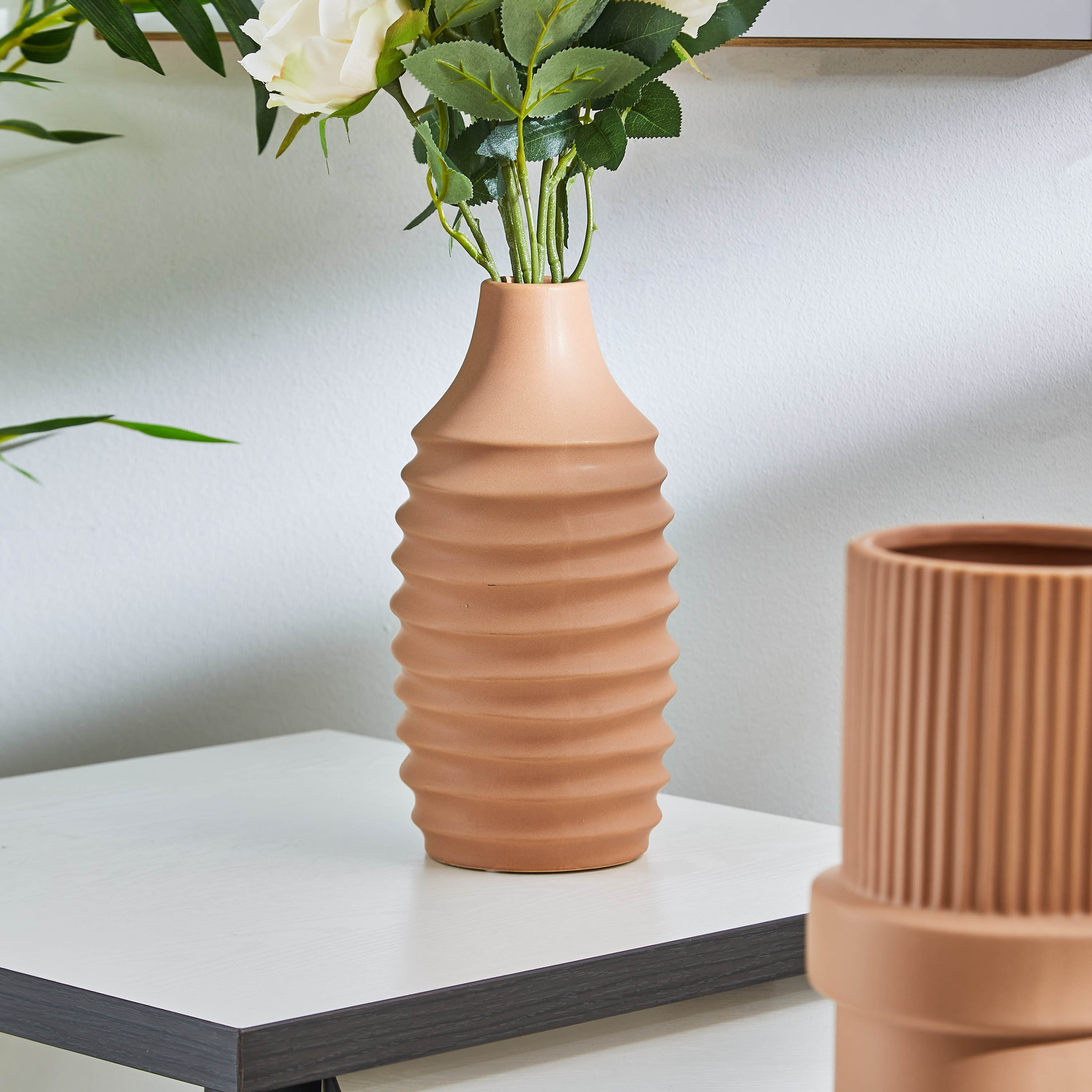 Sansa Stoneware Stacked Medium Vase-hbxbedroom-decorandaccessories-vases-image-1