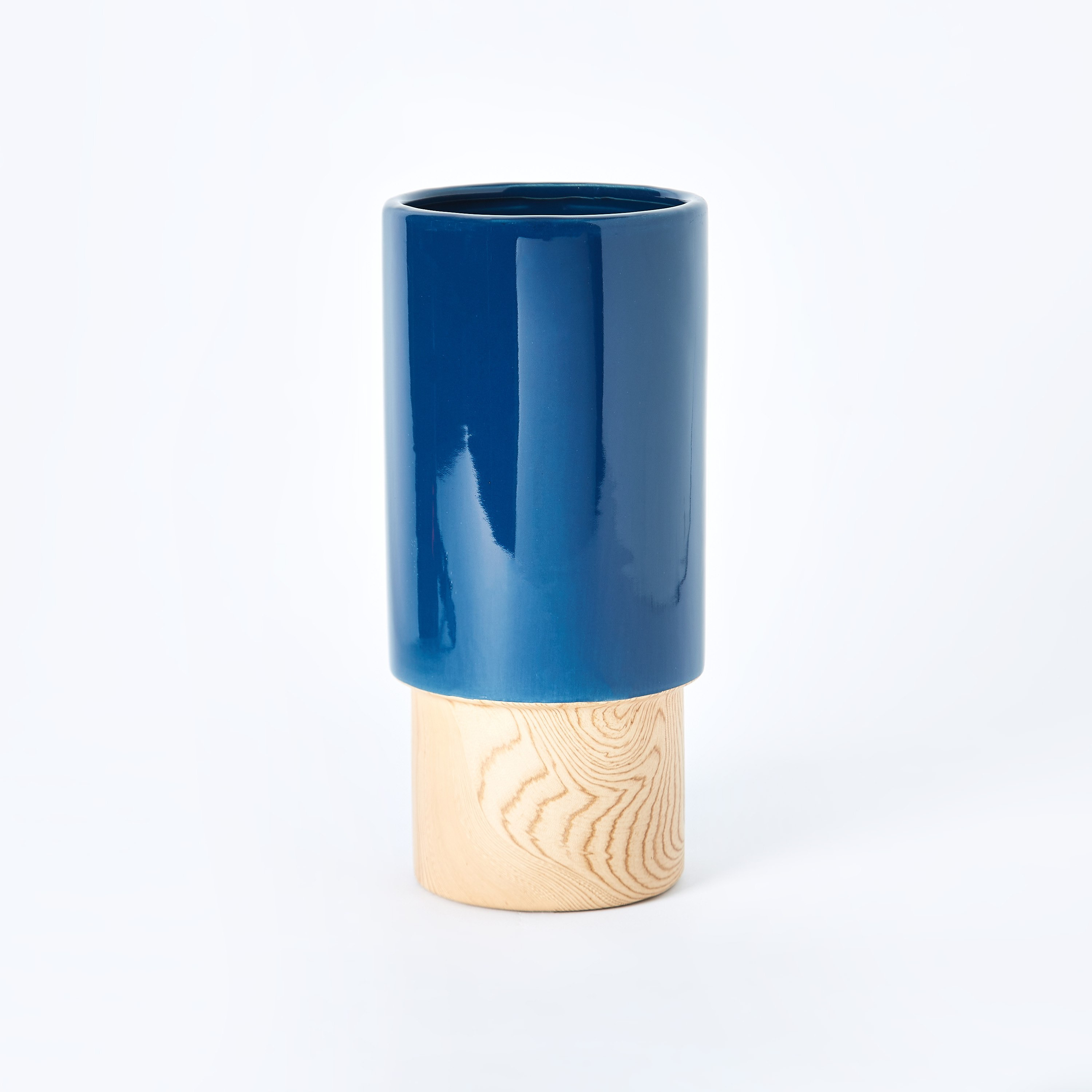 مزهرية أسطوانية نصف خشبية من الخزف الحجري من سانسا-hbxbedroom-decorandaccessories-vases-image-5