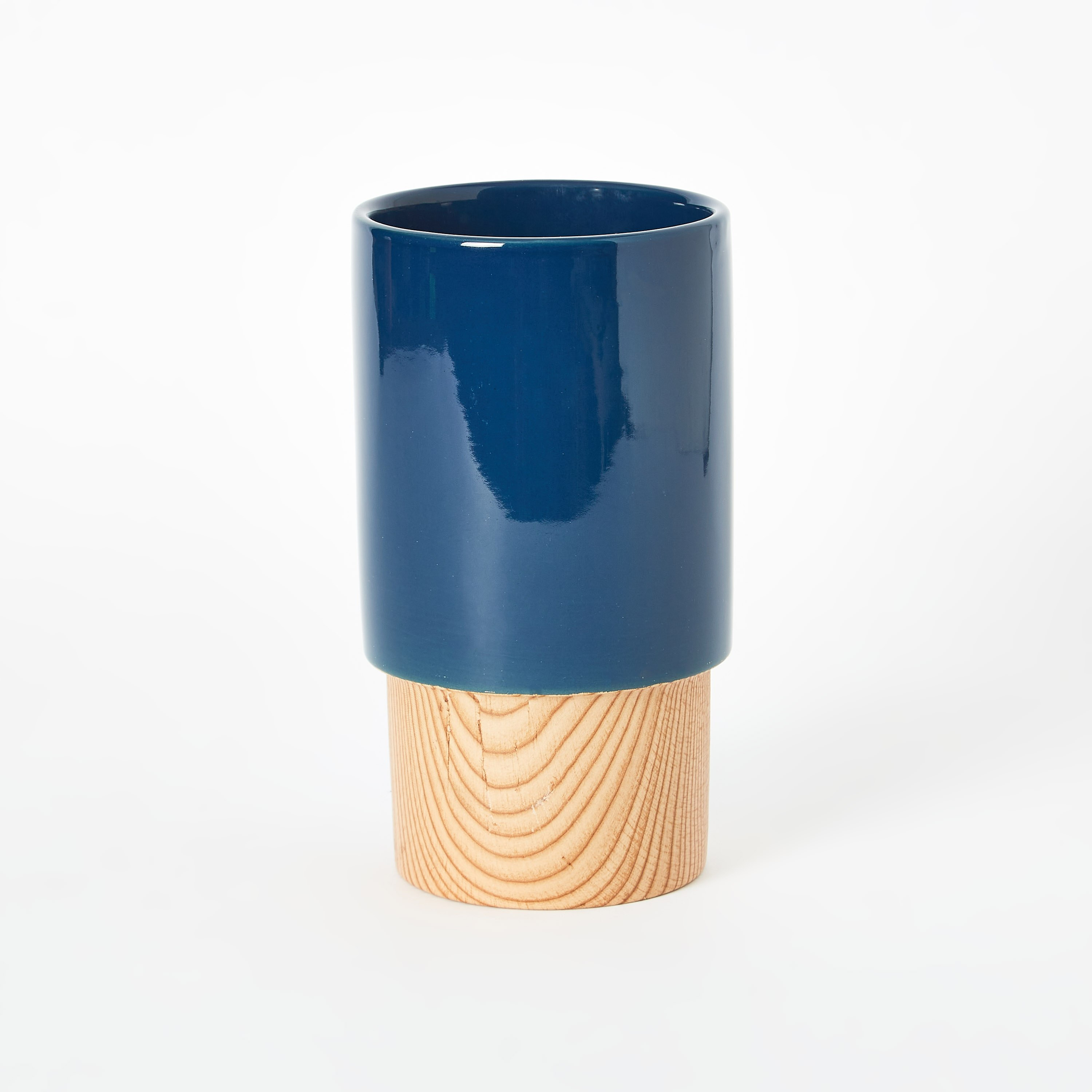 مزهرية أسطوانية نصف خشبية خزف من سانسا-hbxbedroom-decorandaccessories-vases-image-5