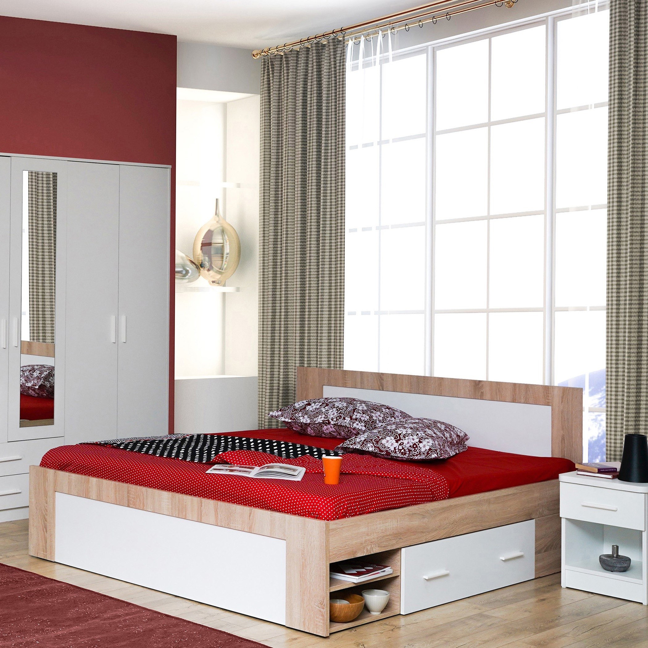 سرير كينج بمساحة تخزين ودرجين - بوسطن من موڤو - 180x200 سم-hbxfurniture-bedsandbedsets-beds-king-image-1