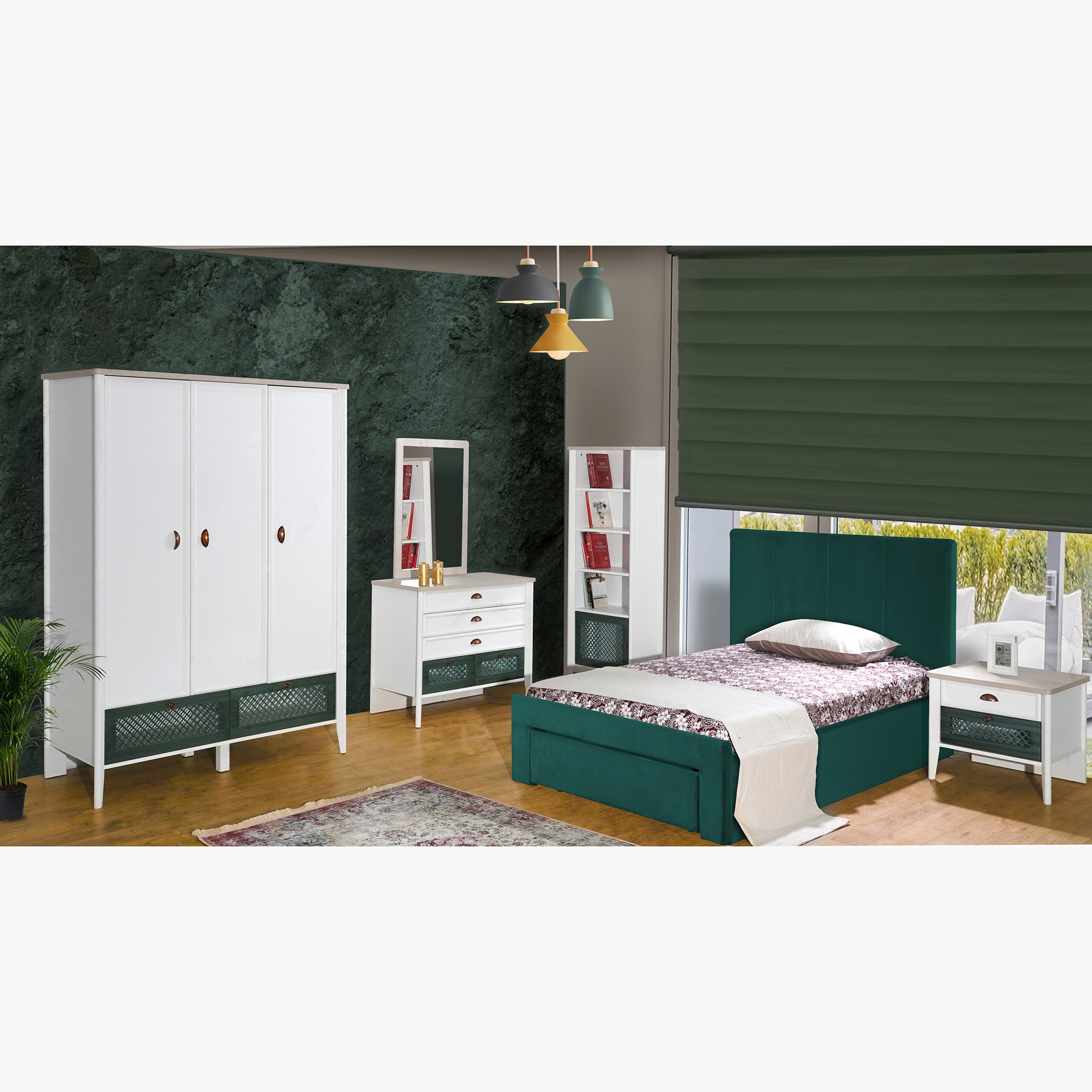 طاولة تزيين 5 أدراج بمرآة من ميكنيس-hbxfurniture-kidsroom-kidsdressersandmirrors-image-6