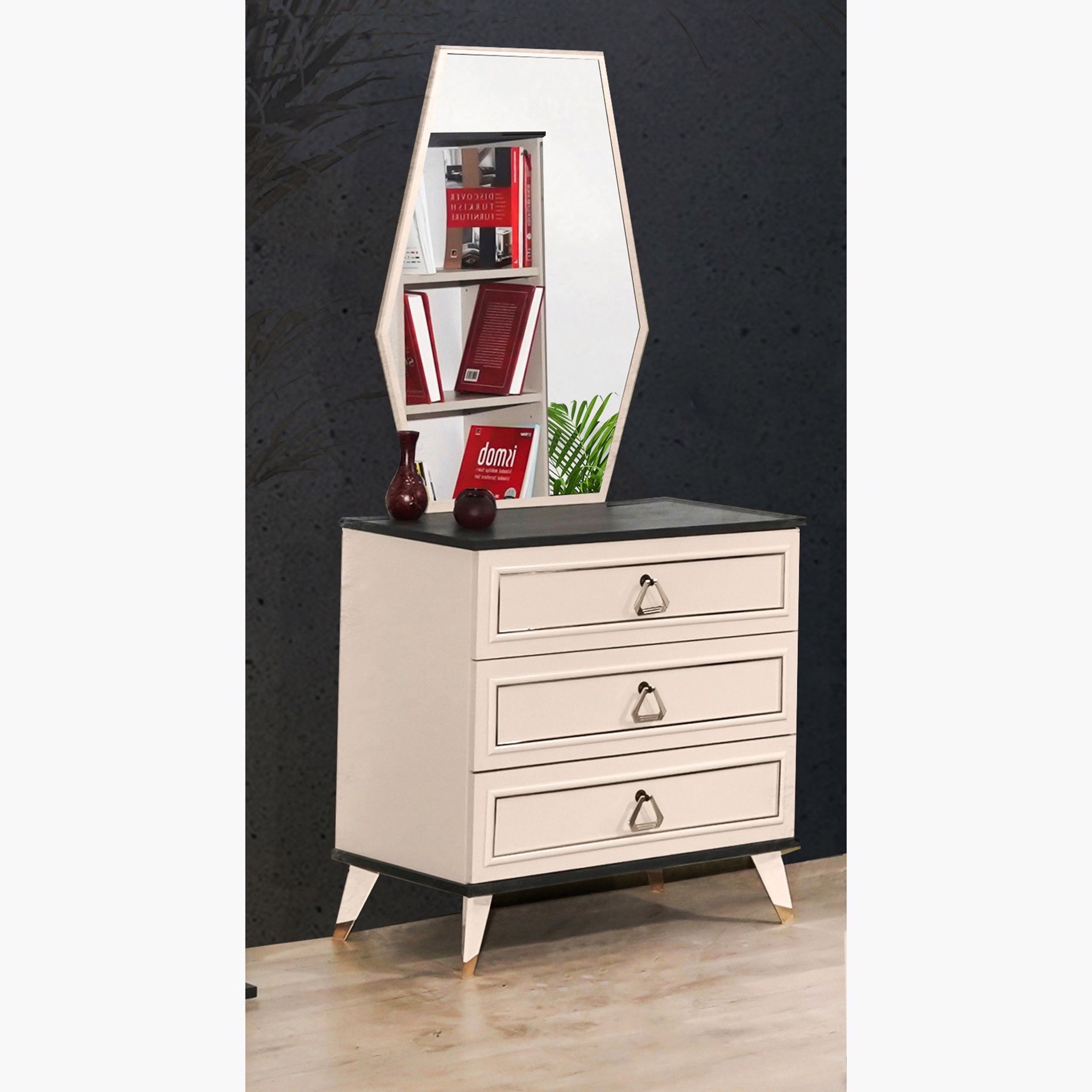 طاولة تزيين بـ 3 أدراج مع مرآة من ميسينا-hbxfurniture-kidsroom-kidsdressersandmirrors-image-1