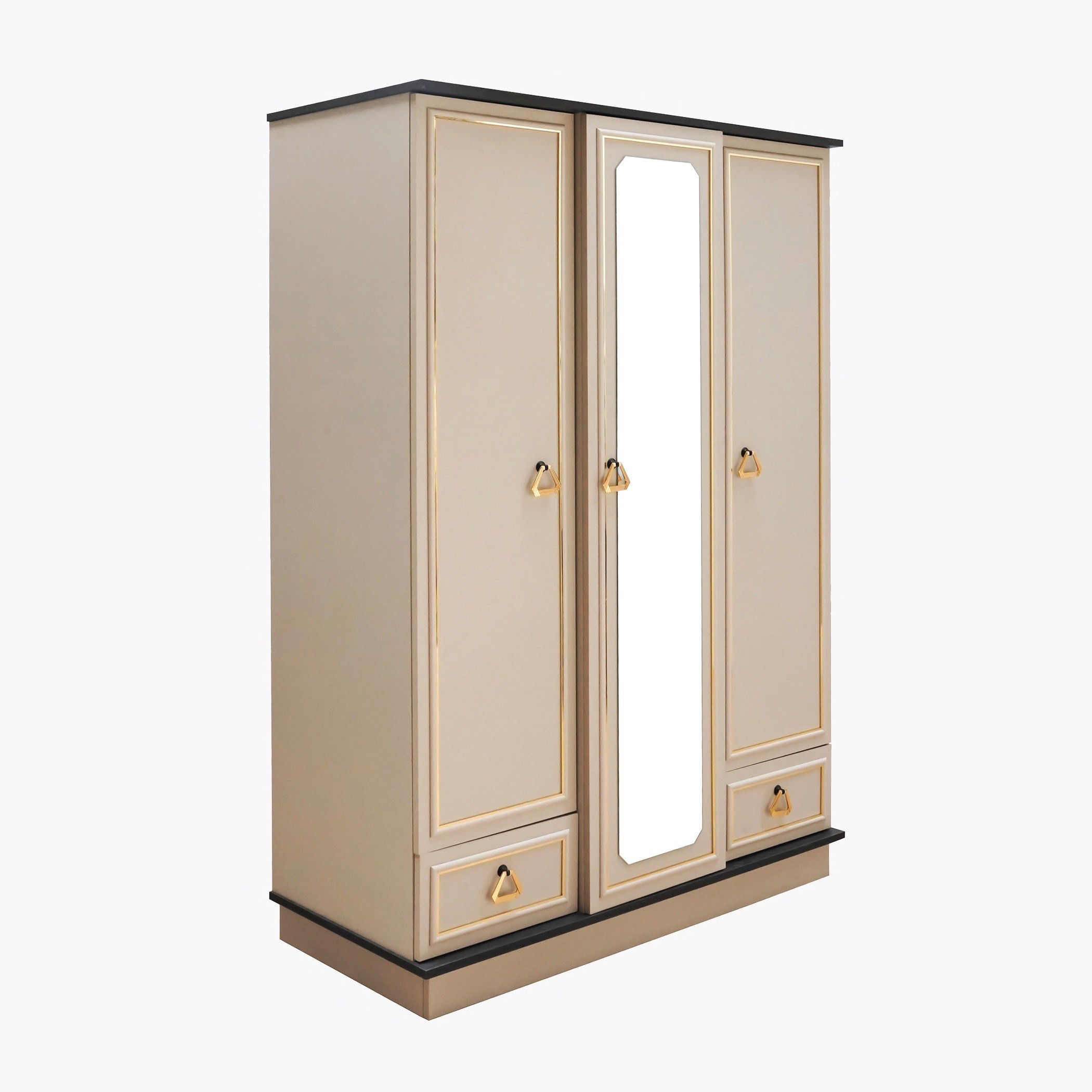 خزانة ملابس بـ 3 أبواب ودرجين ومرآة من ميسينا-hbxfurniture-wardrobes-image-3