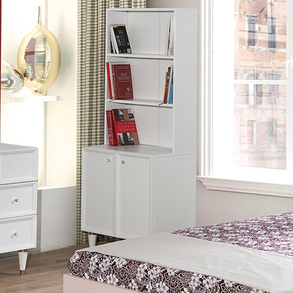 Orchid Bookcase with 2 Doors-hbxfurniture-office-bookcases-image-1