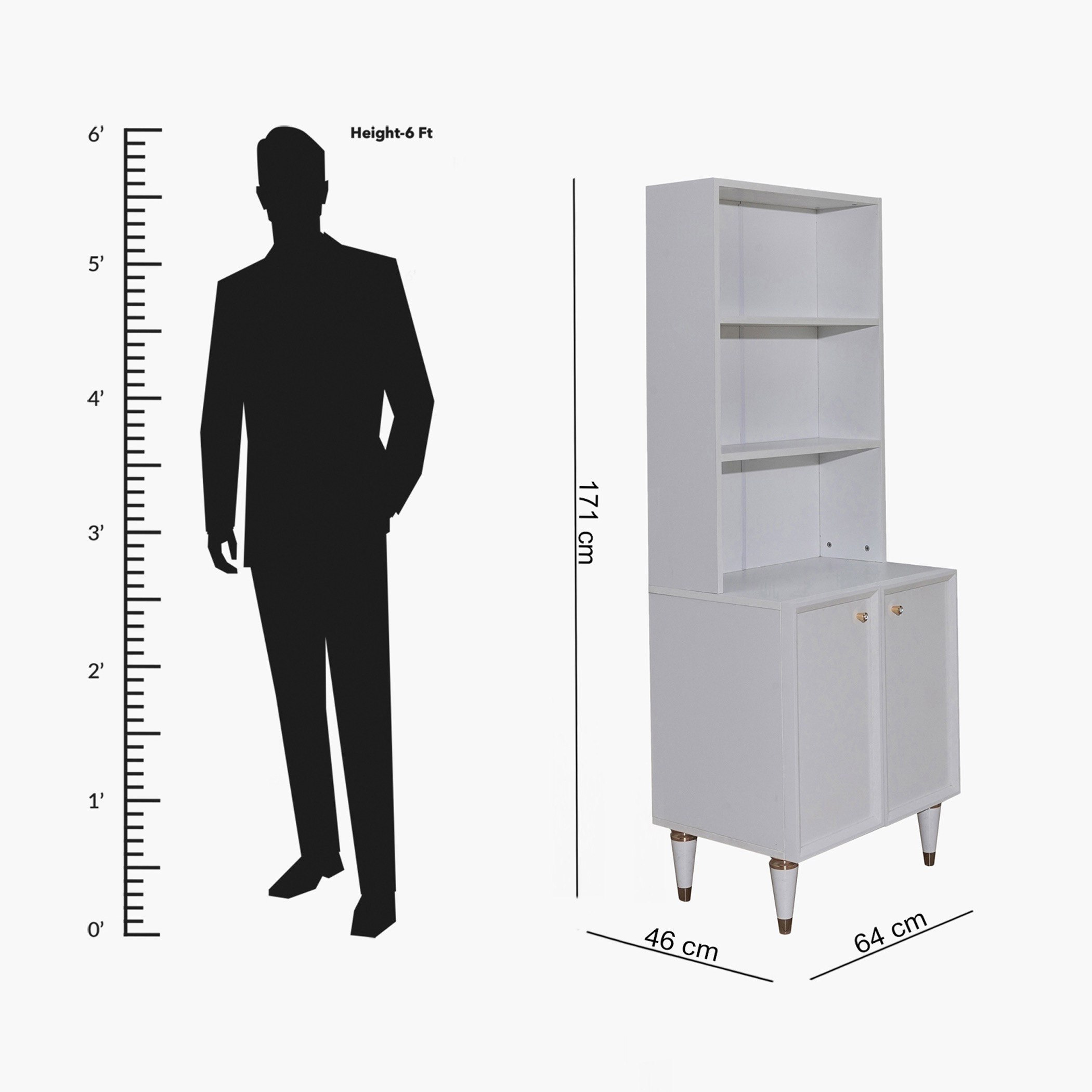 Orchid Bookcase with 2 Doors-hbxfurniture-office-bookcases-image-7