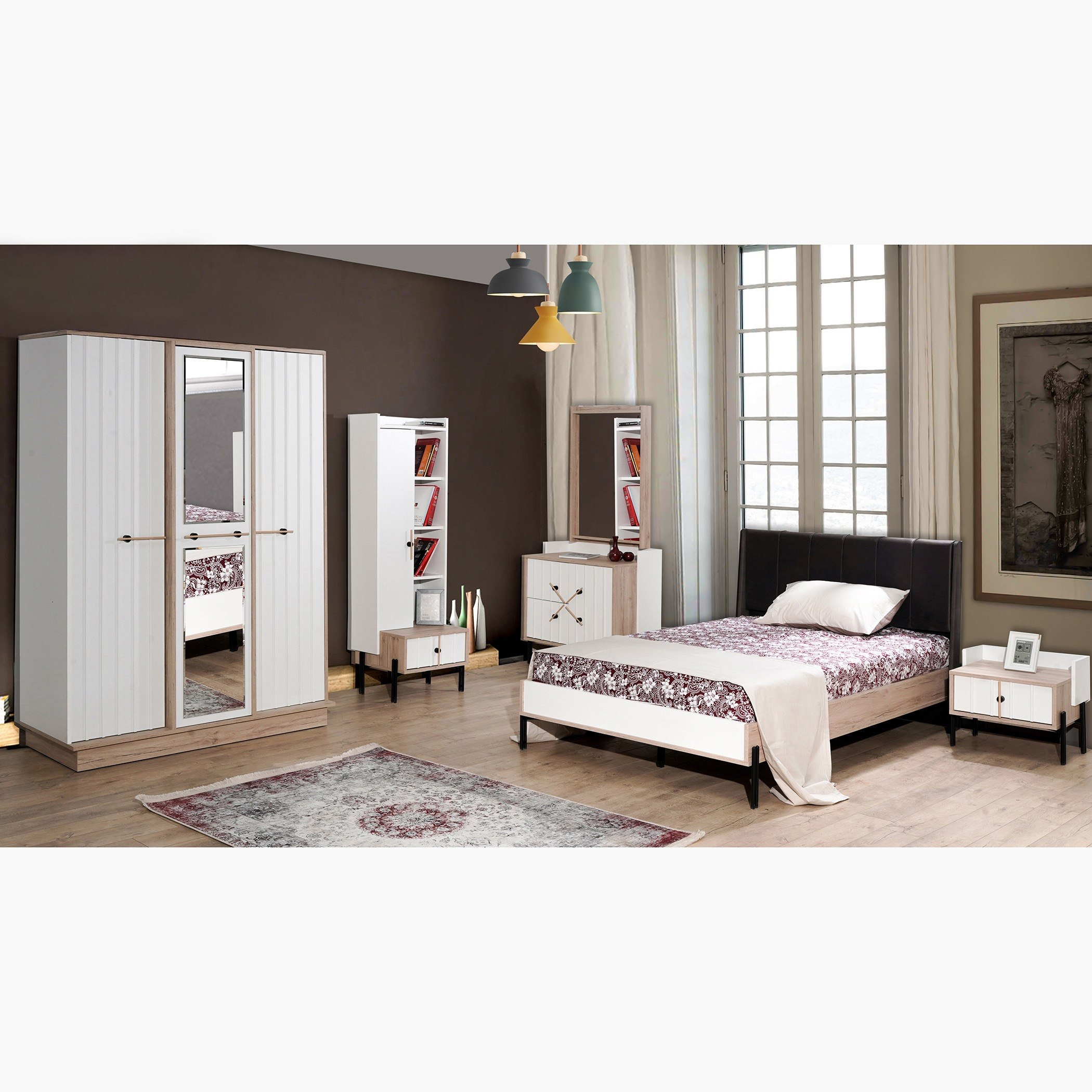 طاولة تزيين بدرجين وباب ومرآة من بورتلاند-hbxfurniture-kidsroom-kidsdressersandmirrors-image-6