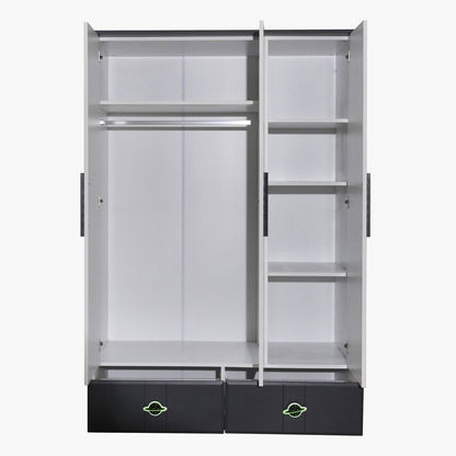 خزانة ملابس 3 أبواب بتصميم فضاء ودرجين 