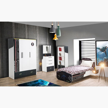 Space Single Bed with 2 Nightstands - 90x200 cm-Single-image-5