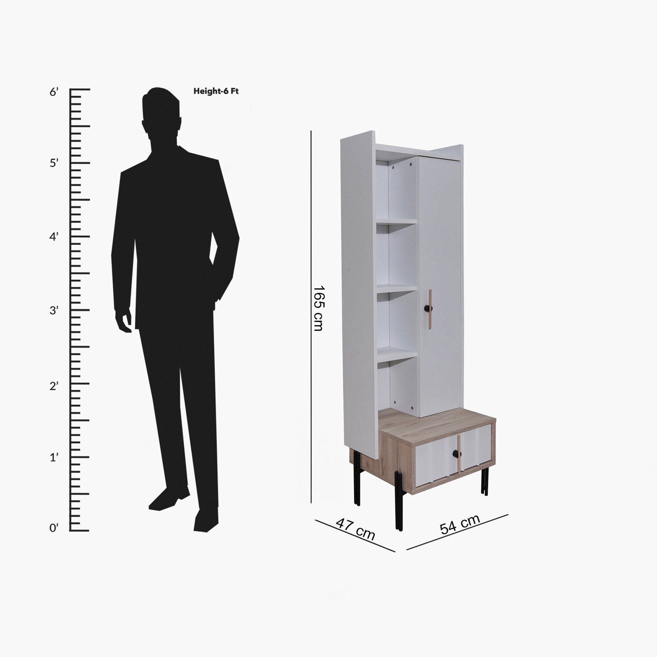 خزانة كتب بدرج واحد وباب واحد من بورتلاند-hbxfurniture-office-bookcases-image-7