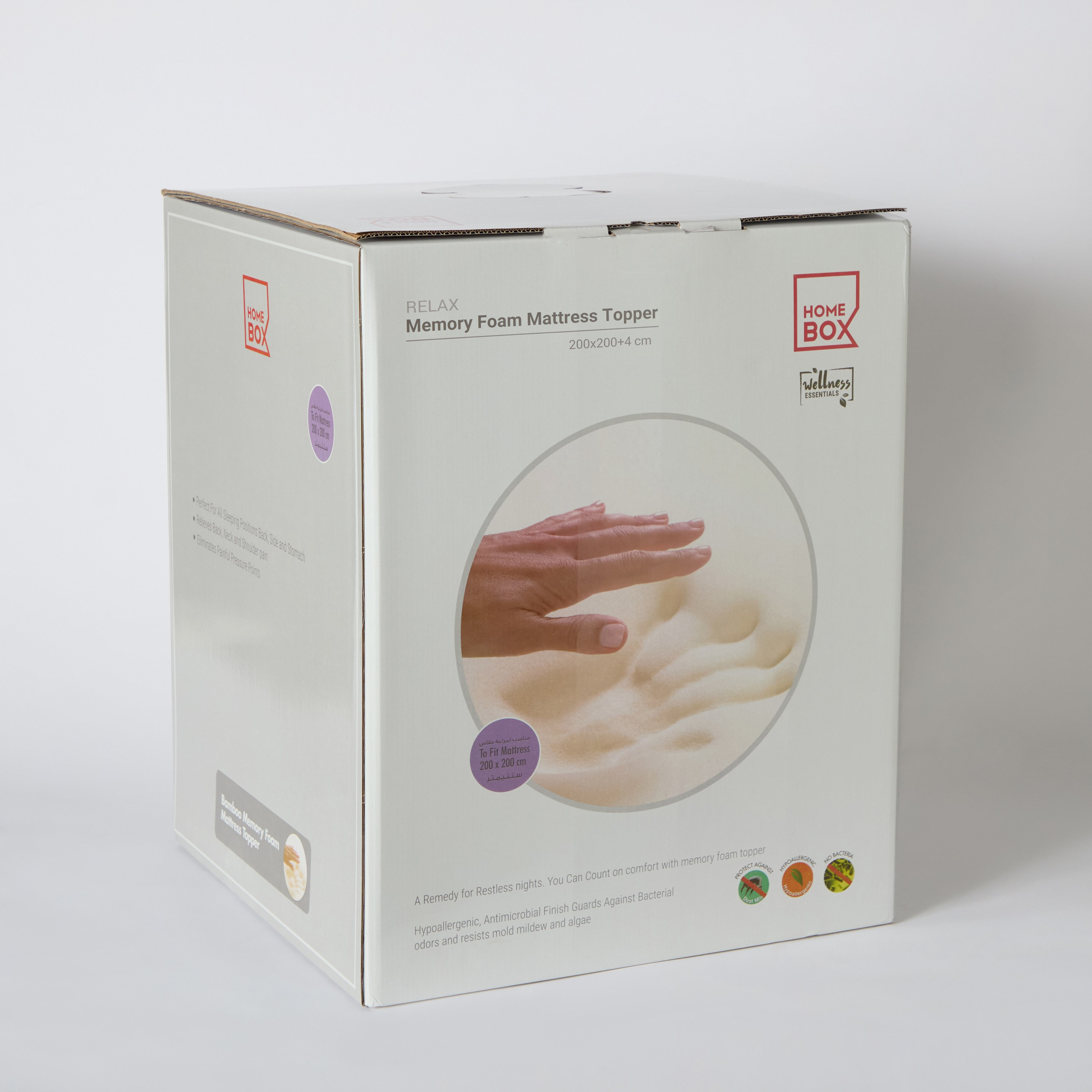 Relax Bamboo Memory Foam Super King Mattress Topper - 200x200 cm-hbxhomeware-hbxdecorandfurnishings-image-6