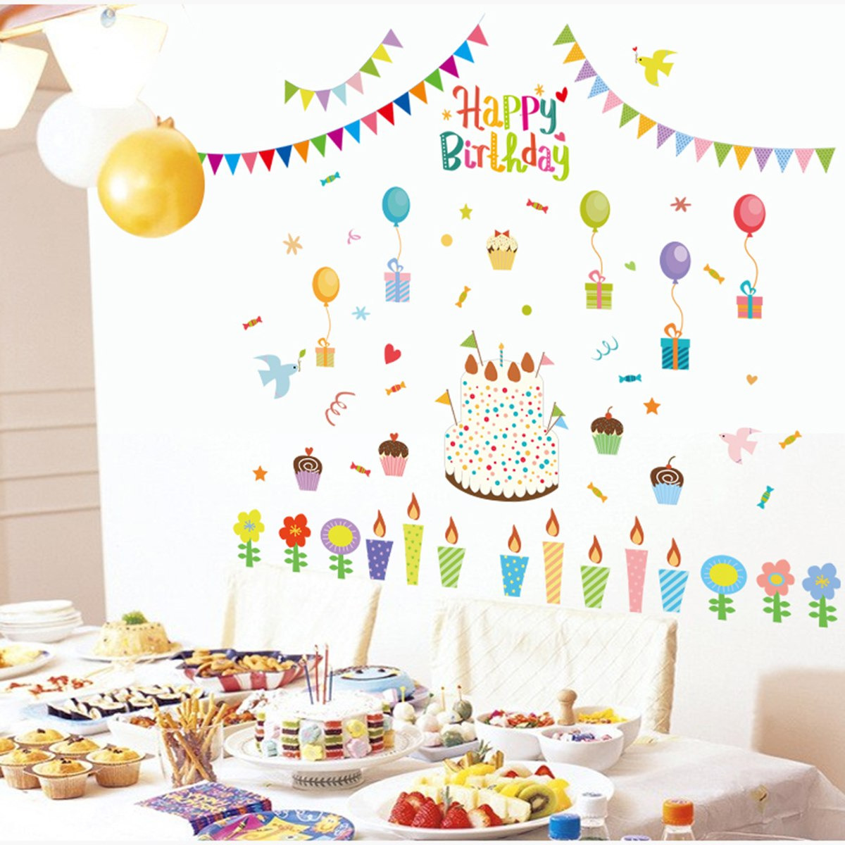 ملصق حائط قابل لإعادة الاستخدام هابي بيرث داي من ريريتي - 90 سم-hbxkidsandyouth-walldecor-wallstickers-image-1