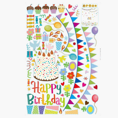 Rarity Happy Birthday Reusable Wall Sticker - 90 cms