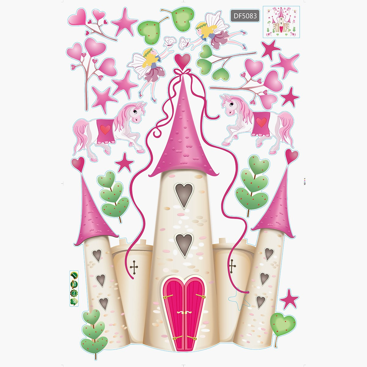 ملصق حائط قابل لإعادة الاستخدام قلعة الأميرة من ريريتي - 60x90 سم-hbxhomeware-hbxkidsandyouth-image-2