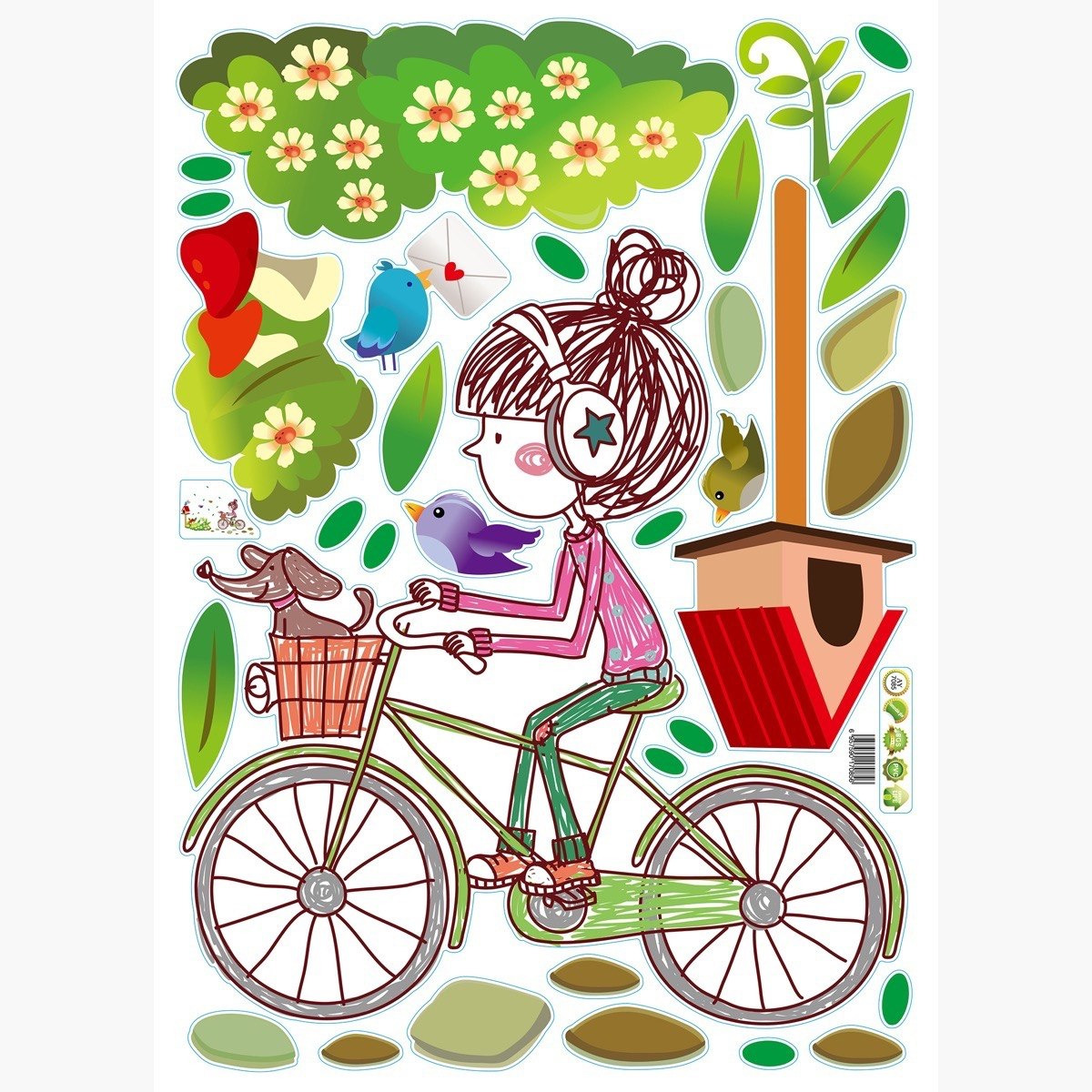 ملصق حائط قابل لإعادة الاستخدام ركوب الدراجة من ريريتي - 50x70 سم-hbxhomeware-hbxkidsandyouth-image-2