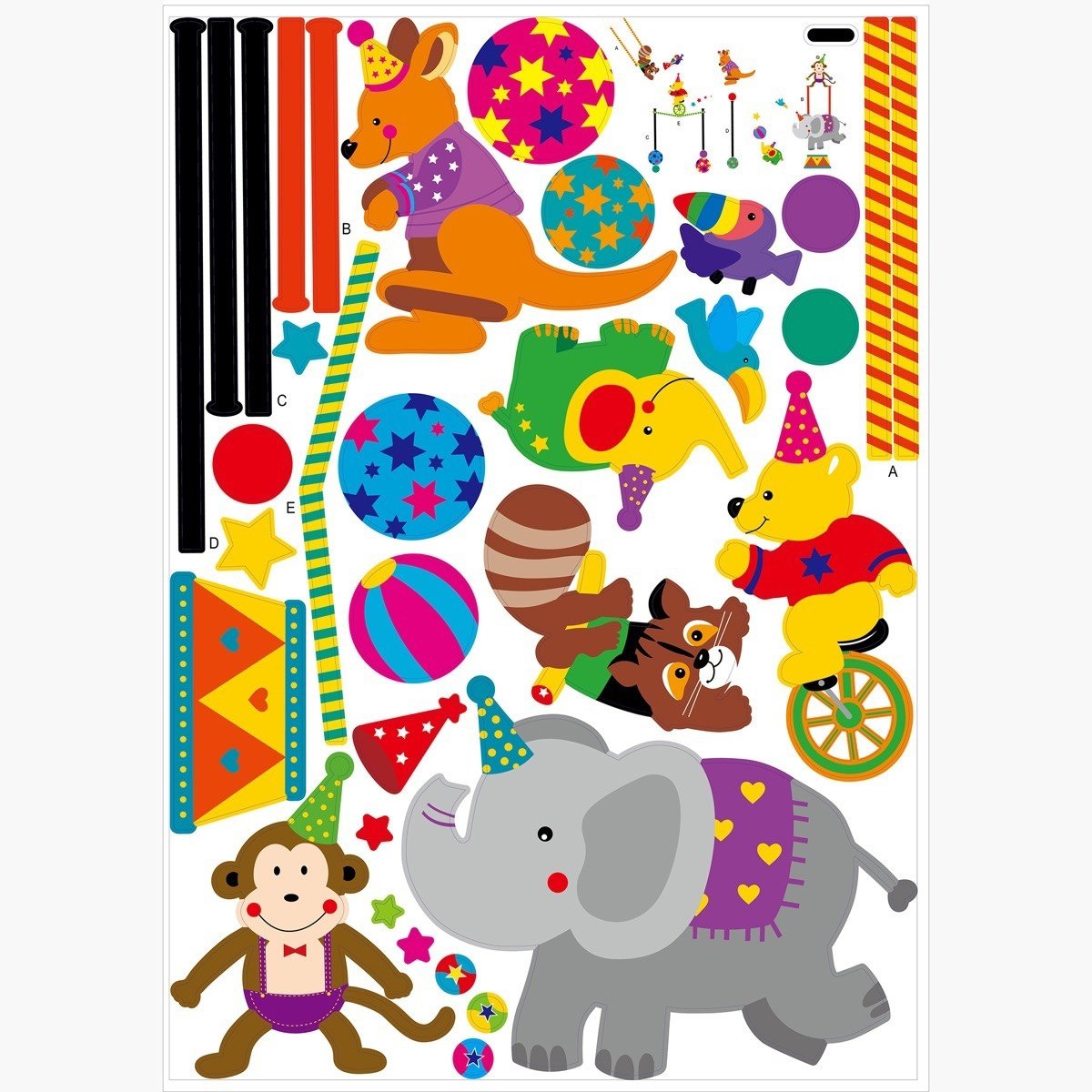 ملصق حائط قابل لإعادة الاستخدام بتصميم السيرك من ريريتي - 50x70 سم-hbxhomeware-hbxkidsandyouth-image-6