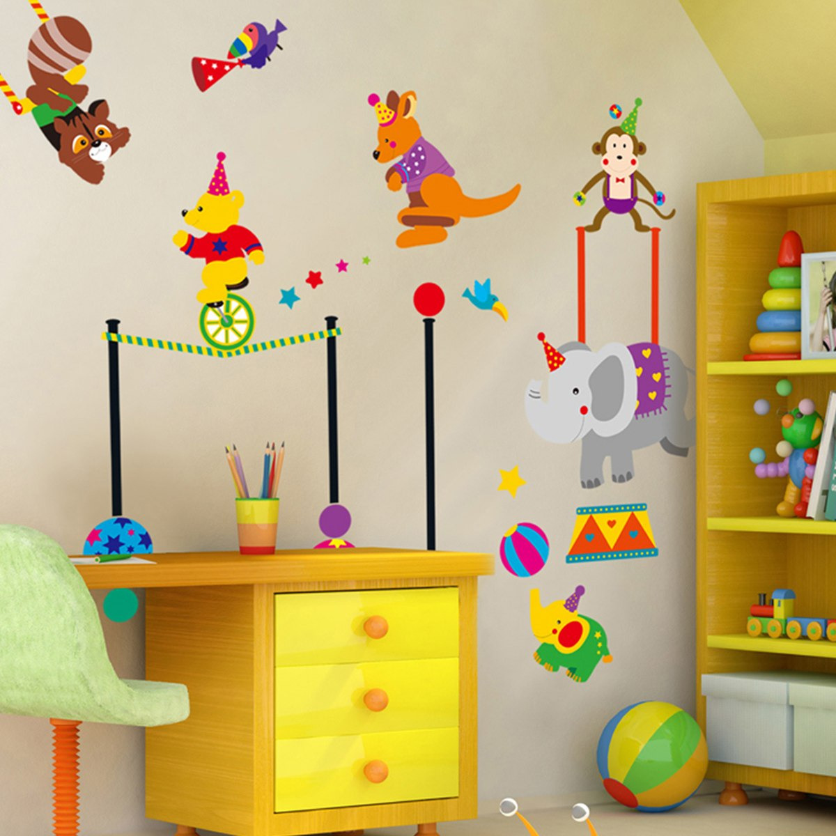 ملصق حائط قابل لإعادة الاستخدام بتصميم السيرك من ريريتي - 50x70 سم-hbxhomeware-hbxkidsandyouth-image-4