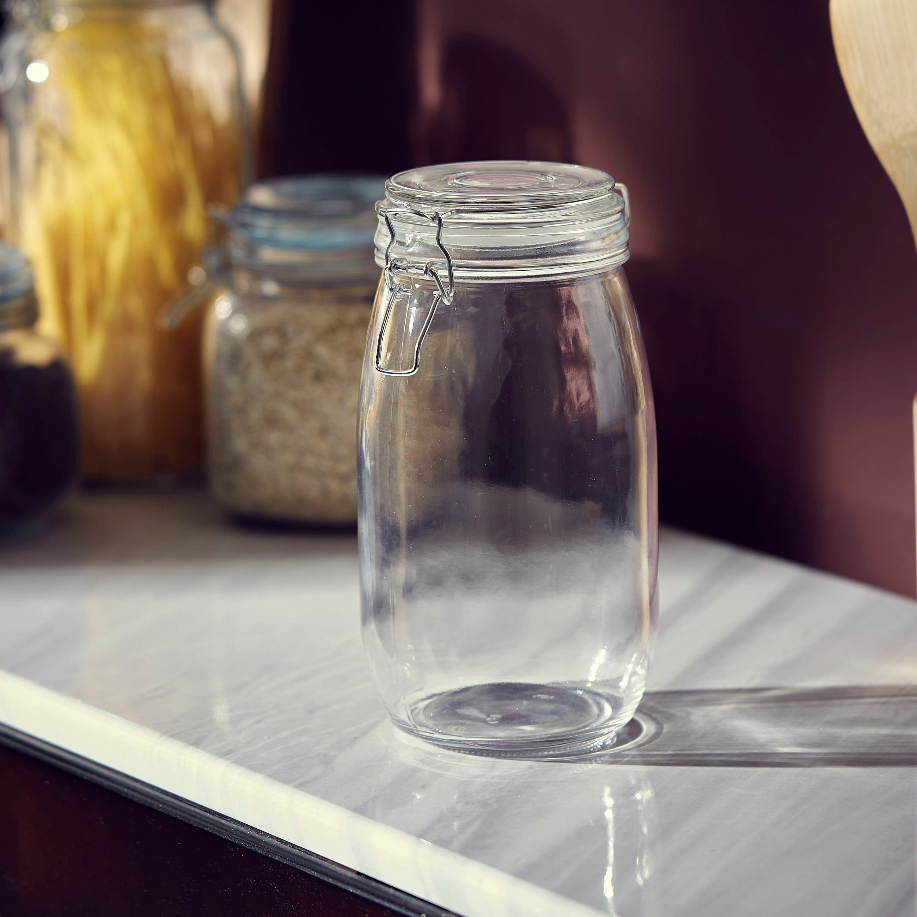 Atlanta Glass Canister with Metal Clip - 1.4 L-hbxhomeware-hbxkitchen-image-3