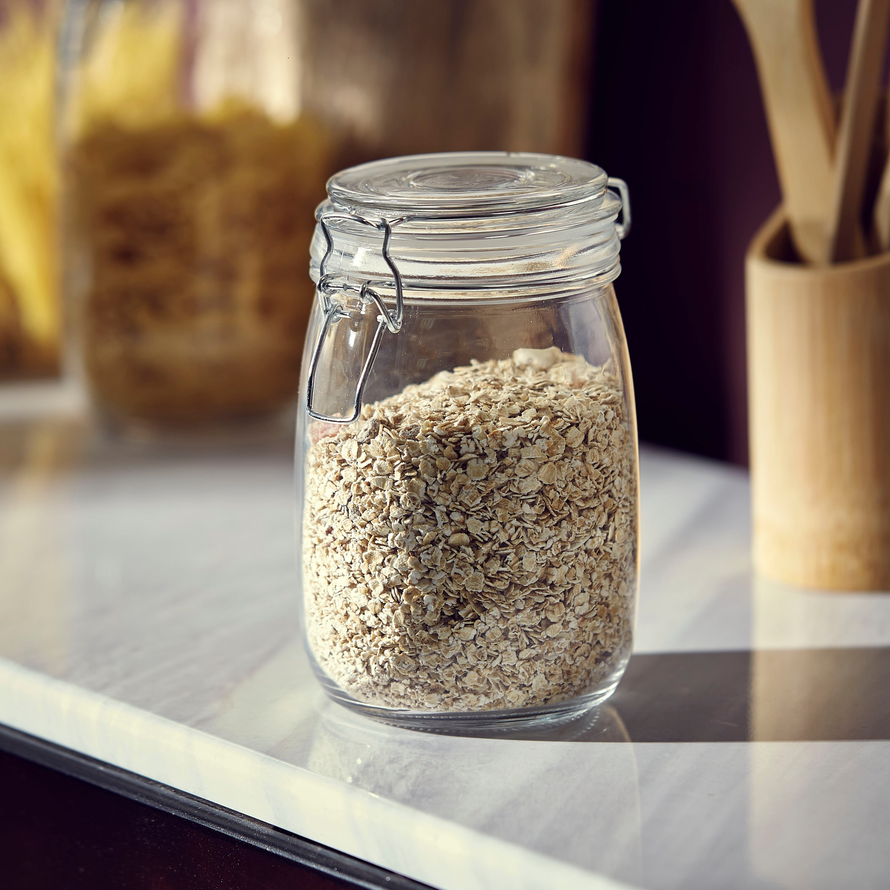 Atlanta Glass Canister with Metal Clip - 900 ml-hbxhomeware-hbxkitchen-image-1