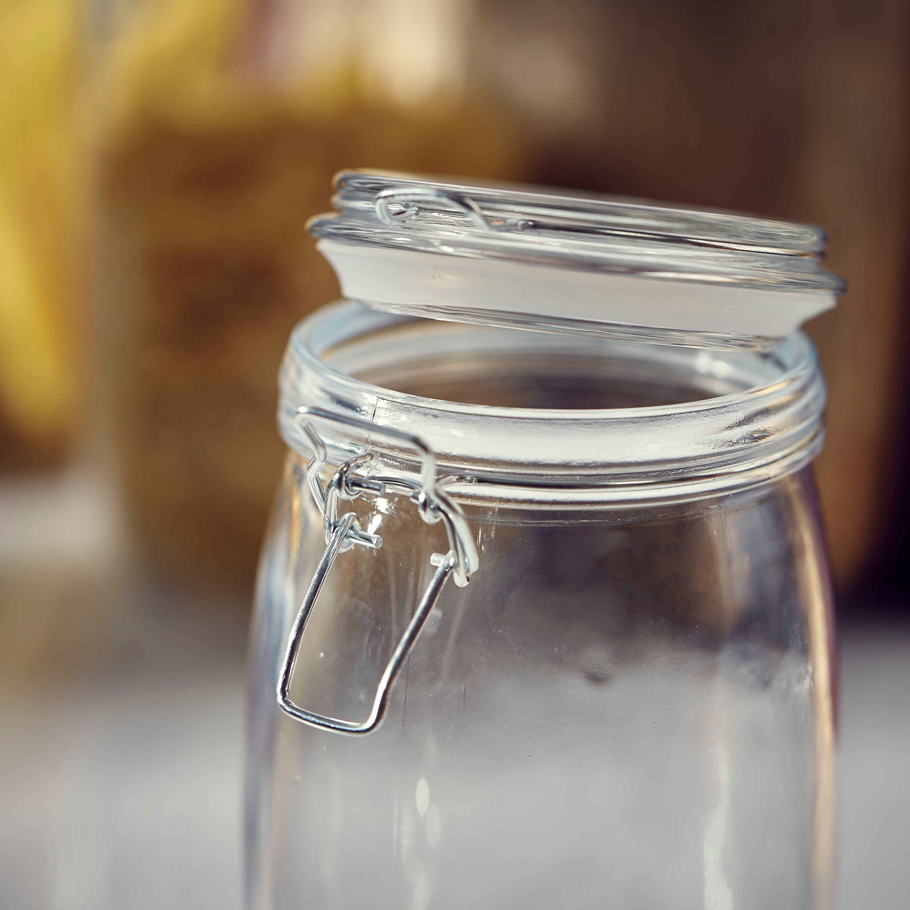 Atlanta Glass Canister with Metal Clip - 900 ml-hbxhomeware-hbxkitchen-image-4