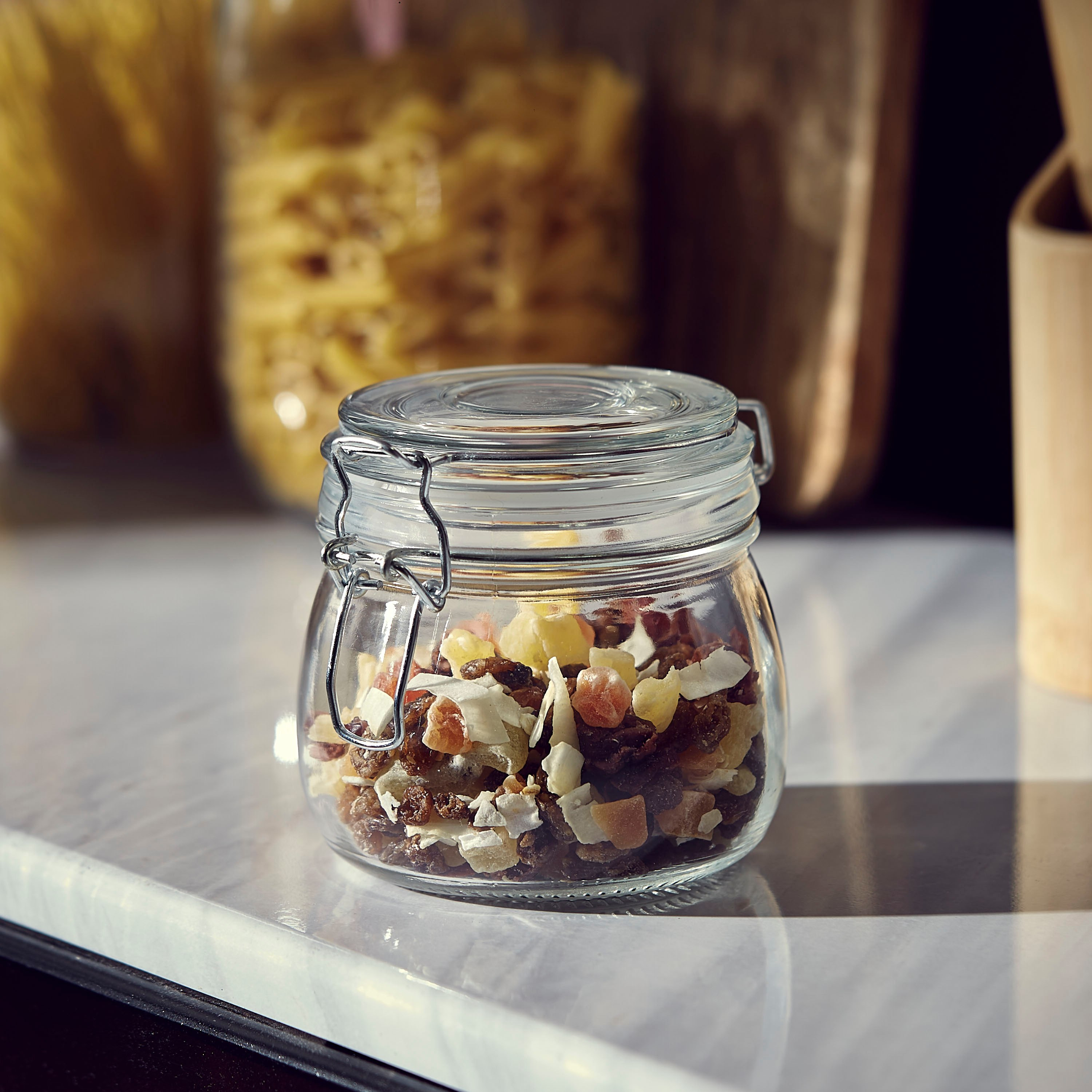 Atlanta Glass Canister with Metal Clip - 450 ml-hbxhomeware-hbxkitchen-image-1