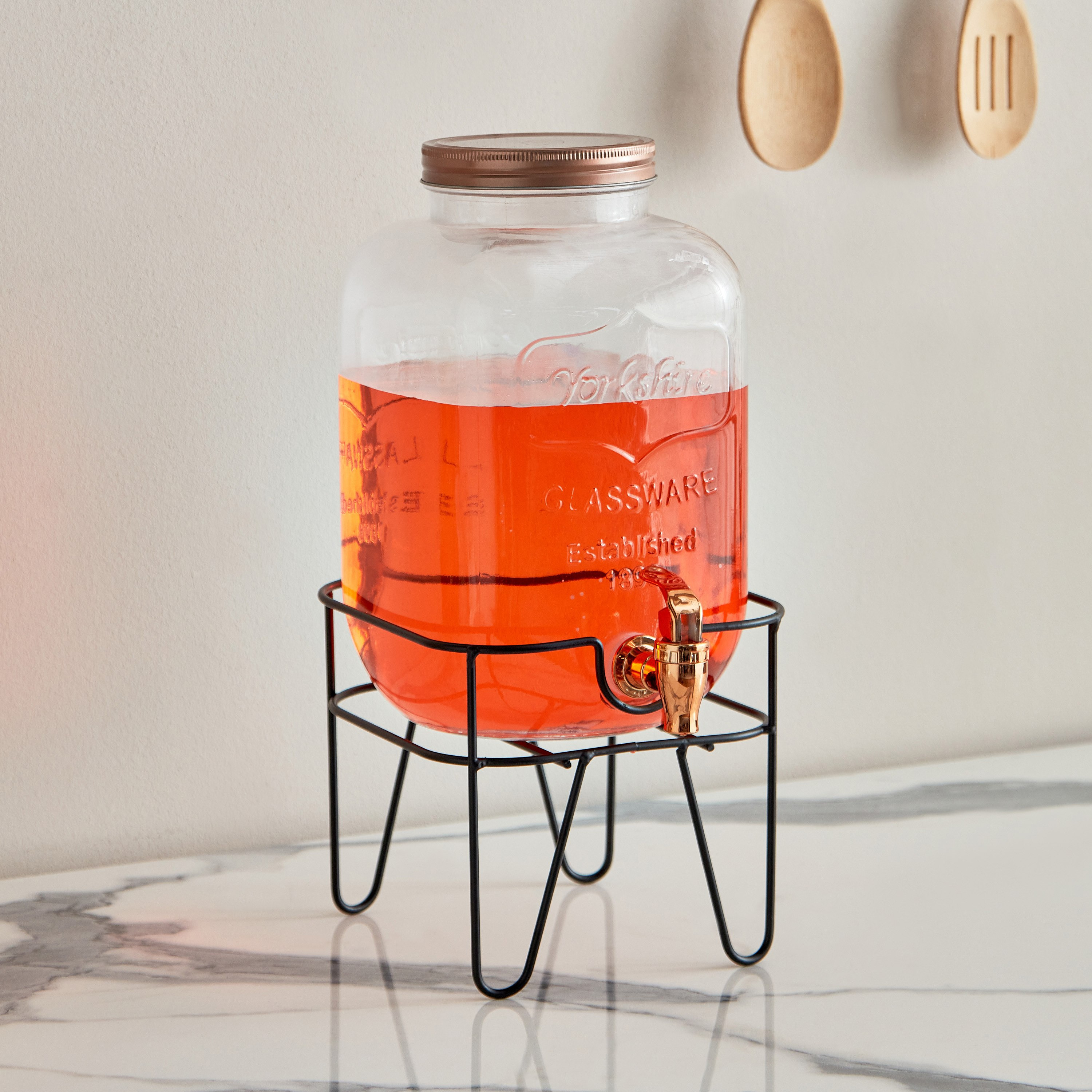 موزع مشروبات زجاج بغطاء من أكوا - 4 لتر-hbxhomeware-hbxkitchen-image-1
