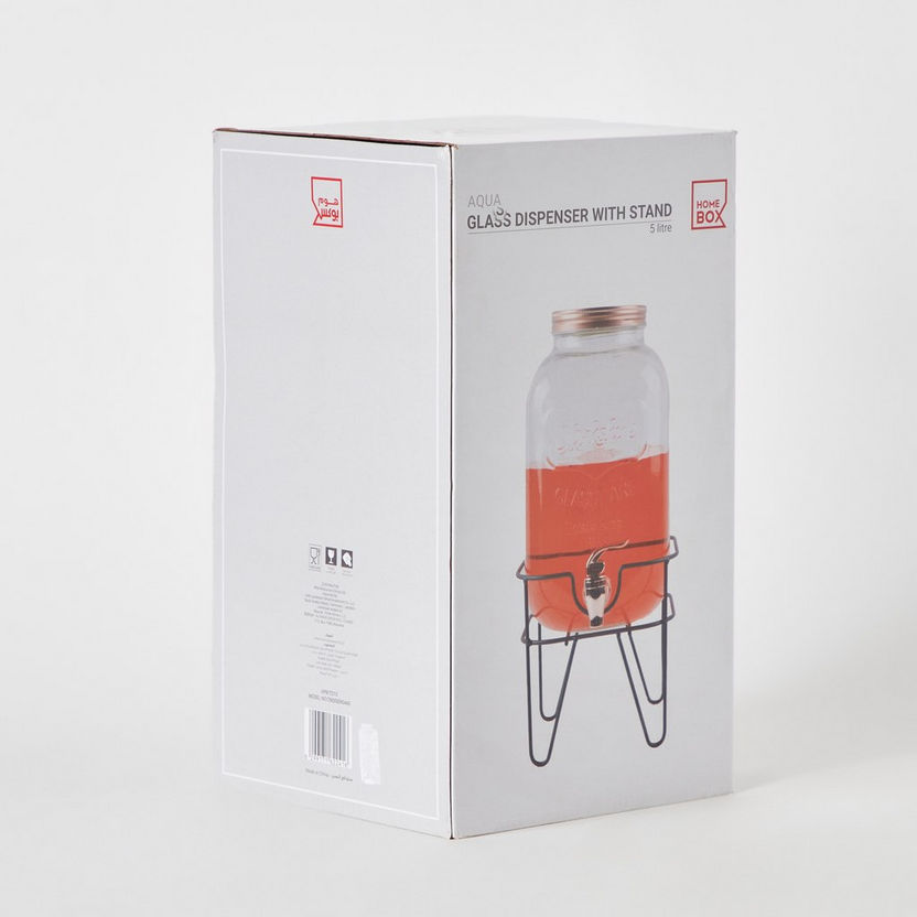 Aqua Glass Beverage Dispenser with Lid - 4 L-Beverage Dispensers-image-6