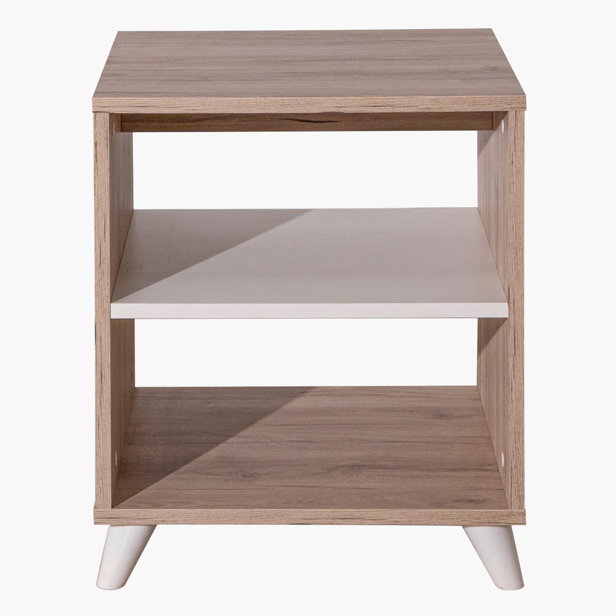 Small tables with deals shelves