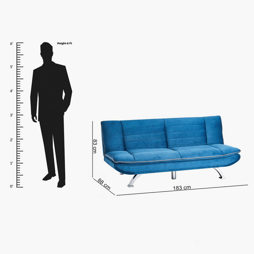 Joyfull 3-Seater Armless Fabric Sofa Bed-Sofas-image-7