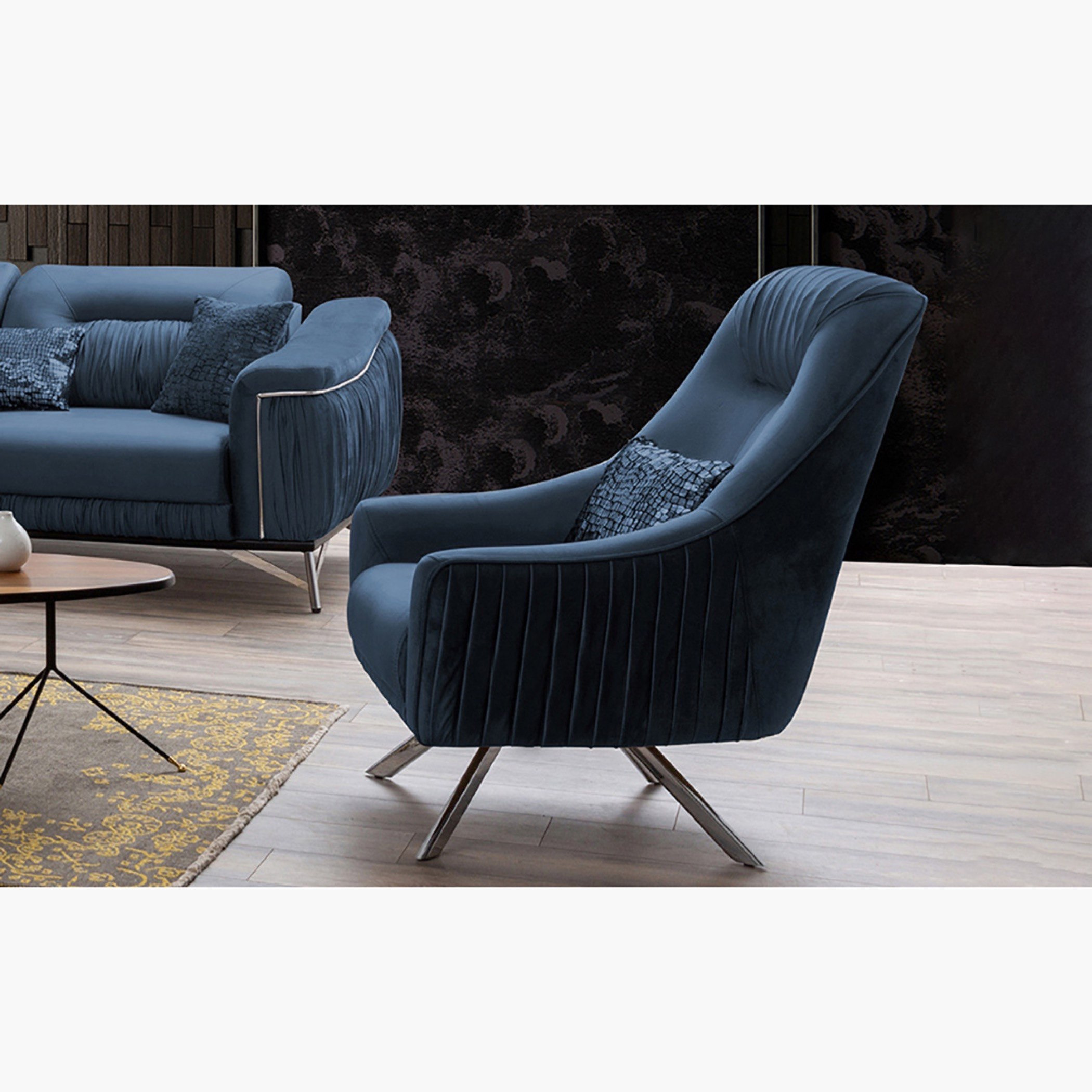 كنبة مخمليّة مقعد واحد مع وسادة من إيفيلن-hbxlivingroom-sofasandarmchairs-sofas-image-1
