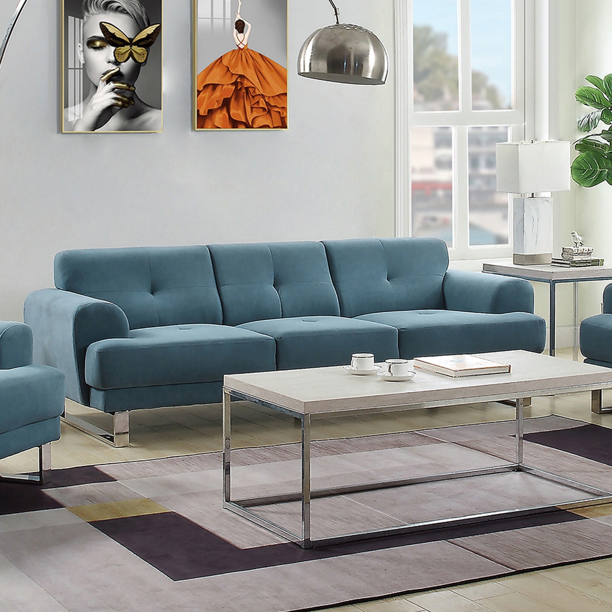 كنبة مخمليّة 3 مقاعد من سبينسر-hbxlivingroom-sofasandarmchairs-sofas-image-1