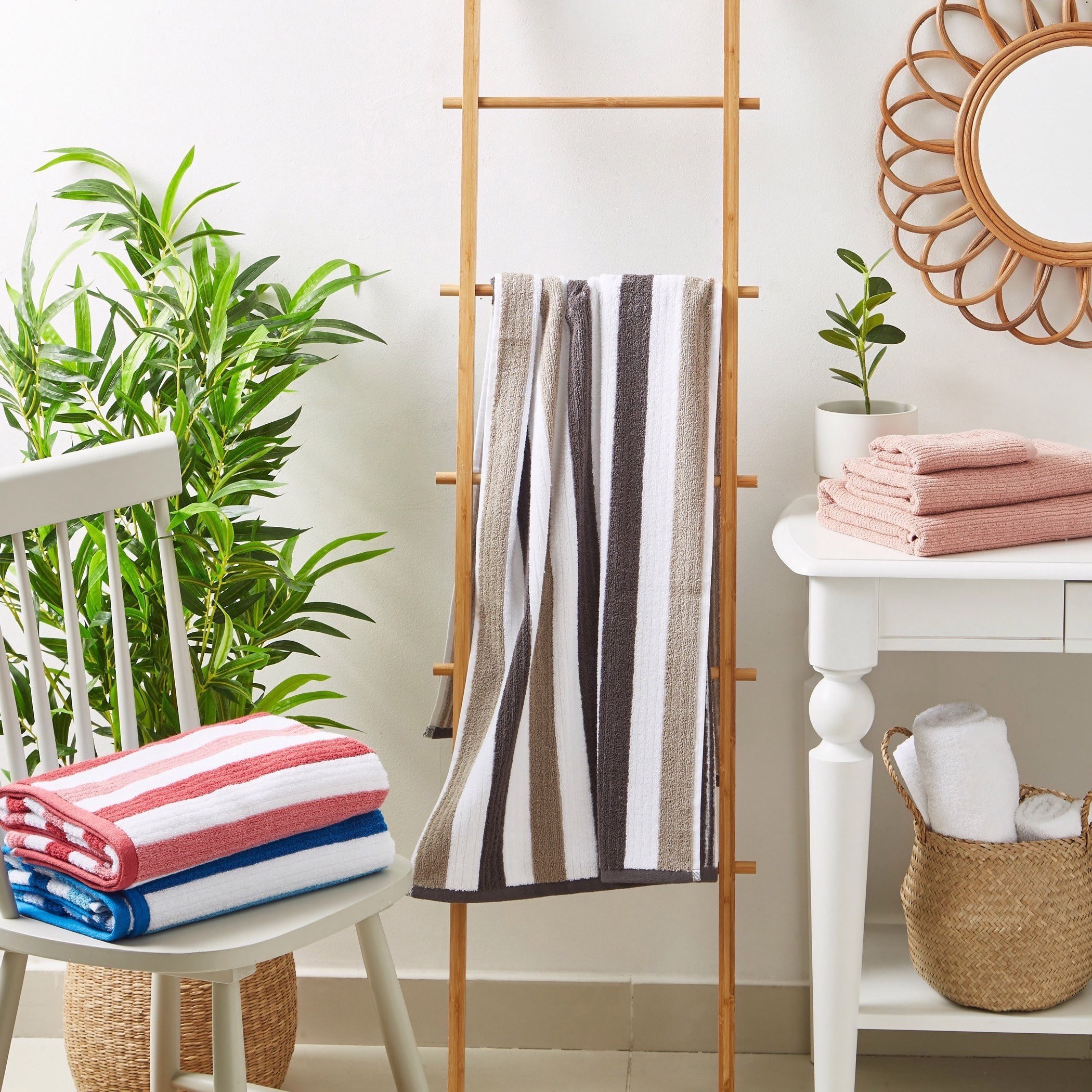 Marlo Ribbed Stripe Cotton Bath Towel - 70x140 cm-hbxbathroom-bathroomtextiles-image-4