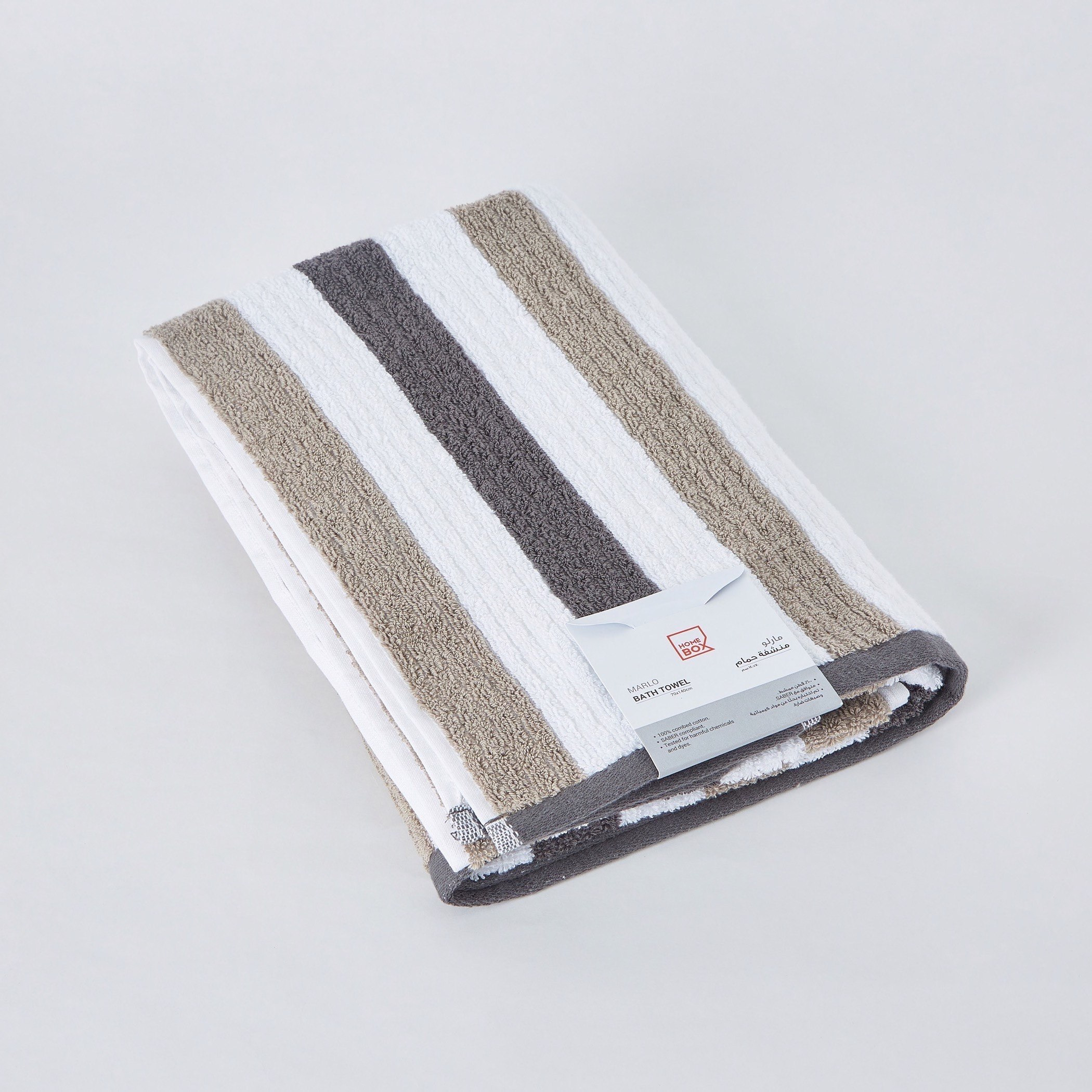 Marlo Ribbed Stripe Cotton Bath Towel - 70x140 cm-hbxbathroom-bathroomtextiles-image-5