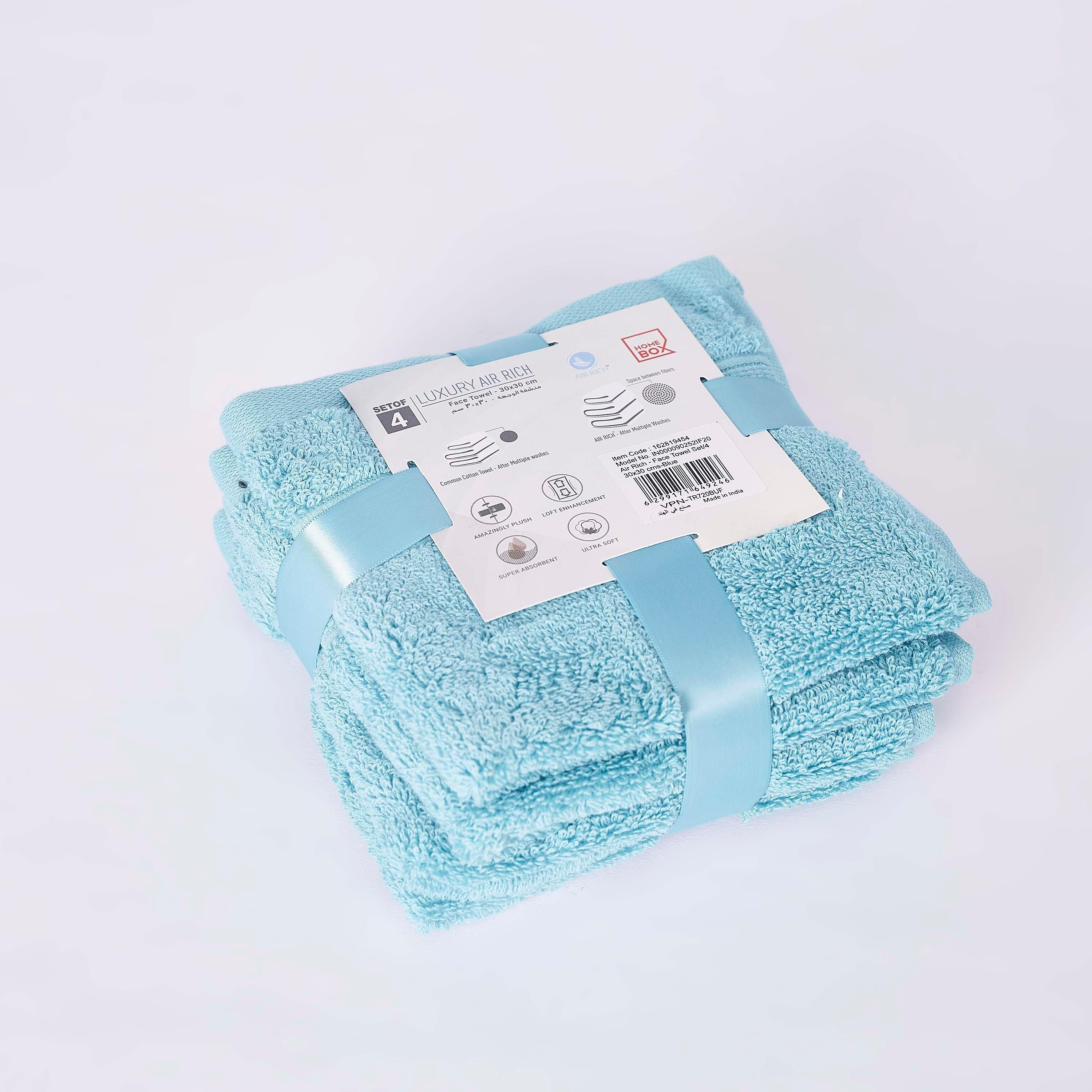 Air Rich 4-Piece Face Towel Set - 30x30 cm-hbxbathroom-bathroomtextiles-image-4