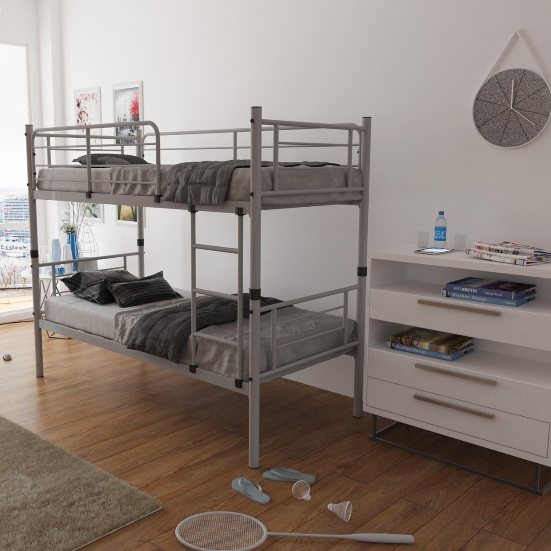 سرير فردي مرتفع بطابقين قابل للتحويل من كومو - 90x200 سم-hbxkidsandyouth-bedsandbedsets-bunkbeds-single-image-3