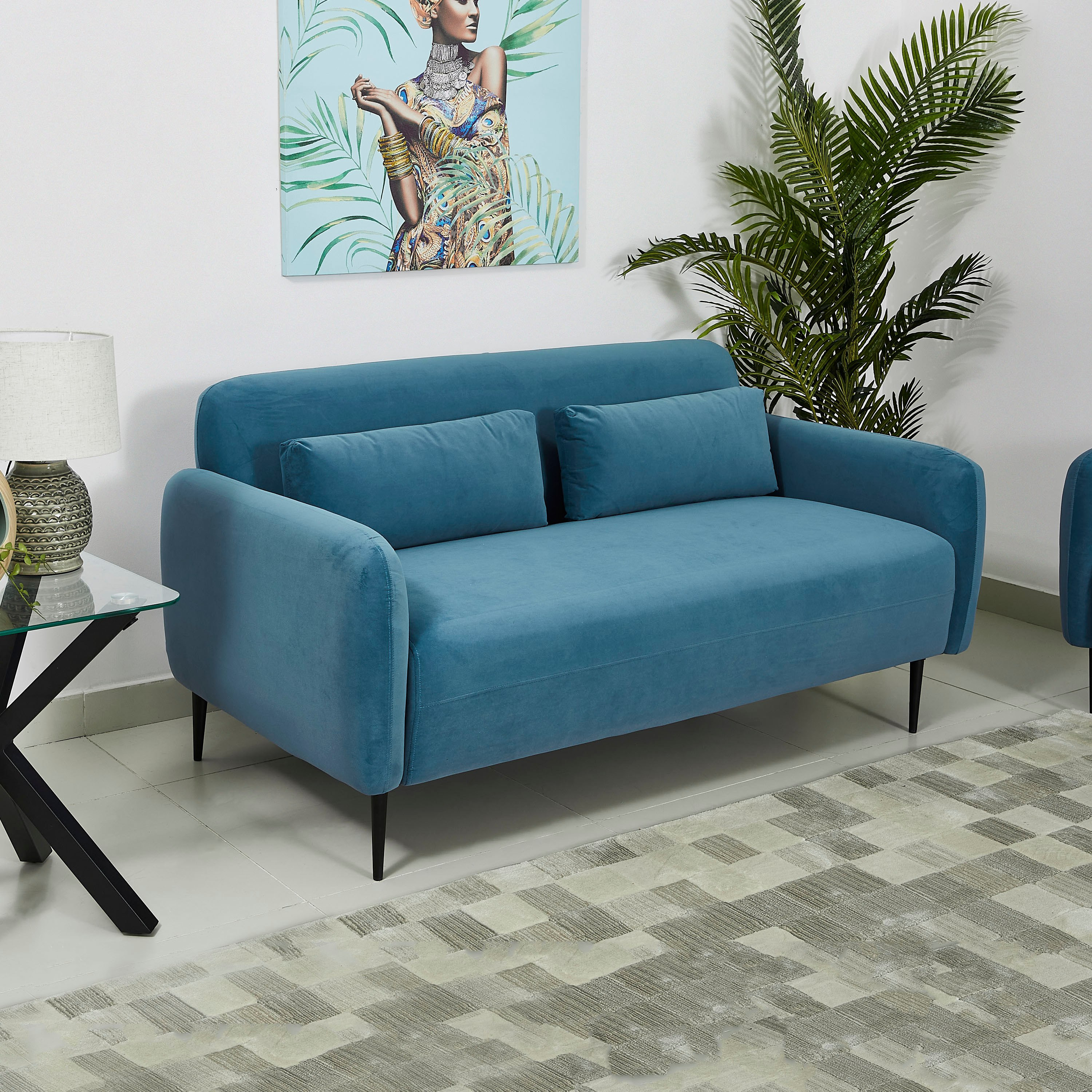 كنبة مخمليّة مقعدين مع وسادتين من إلفا-hbxlivingroom-sofasandarmchairs-sofas-image-1