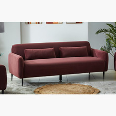 Elva 3-Seater Velvet Sofa with 2 Cushions