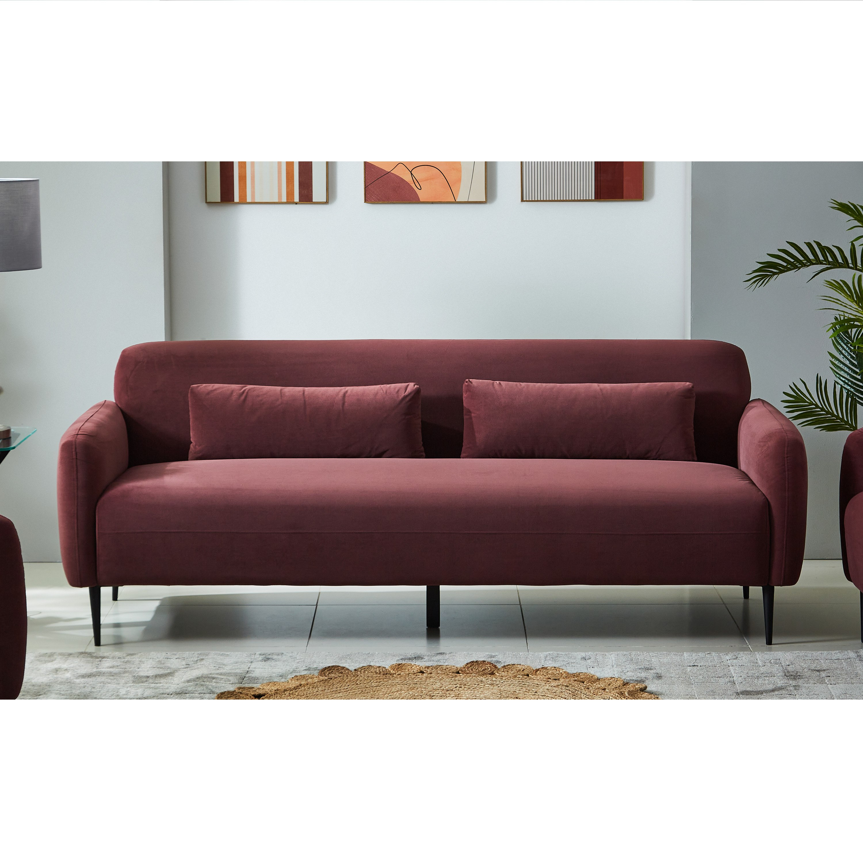 كنبة مخمليّة 3 مقاعد مع وسادتين من إلفا-hbxlivingroom-sofasandarmchairs-sofas-image-2