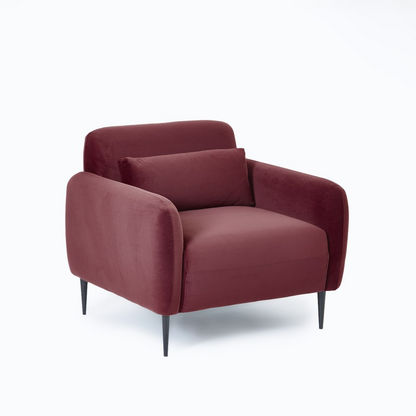 Elva 1-Seater Velvet Sofa with Cushion