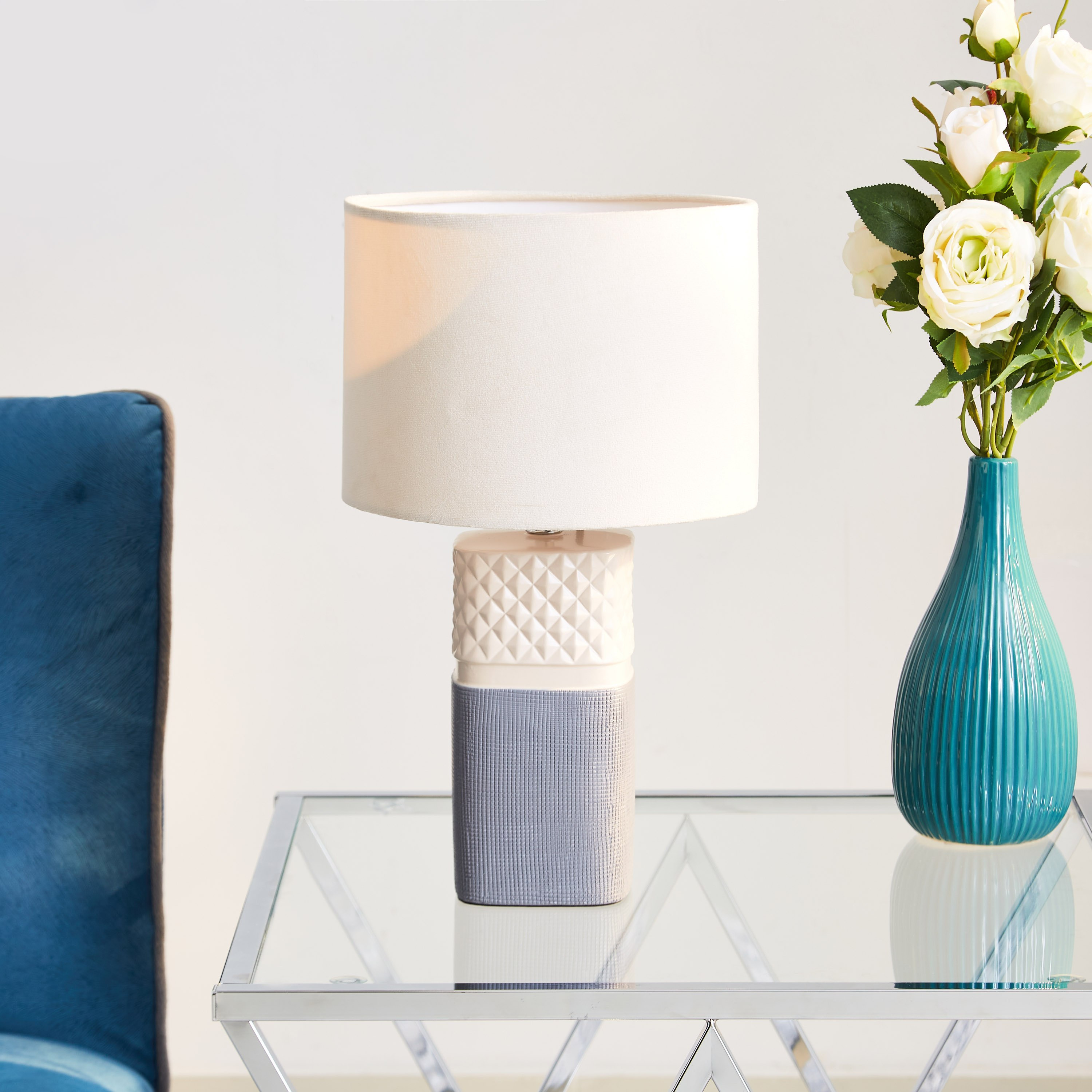 مصباح مكعّب سيراميك من لوميير - 43 سم-hbxlivingroom-lighting-tablelamps-image-1