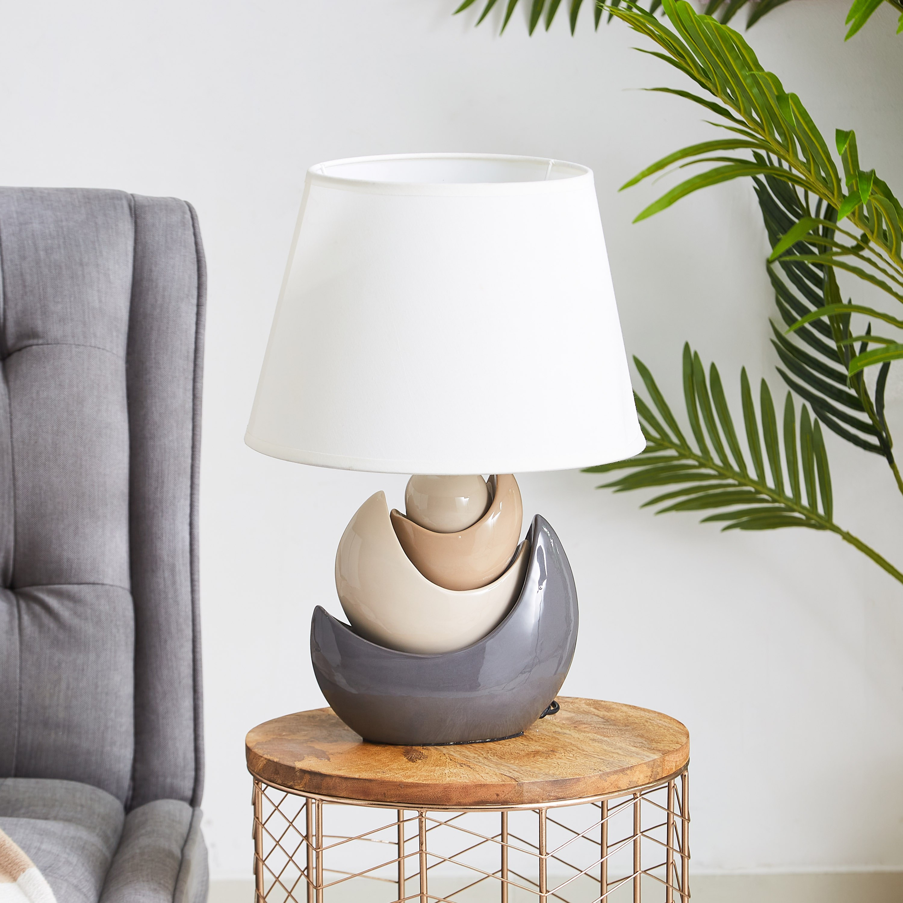 مصباح طاولة سيراميك مرصوف بالحصى من لوميير - 29 سم-hbxlivingroom-lighting-tablelamps-image-1