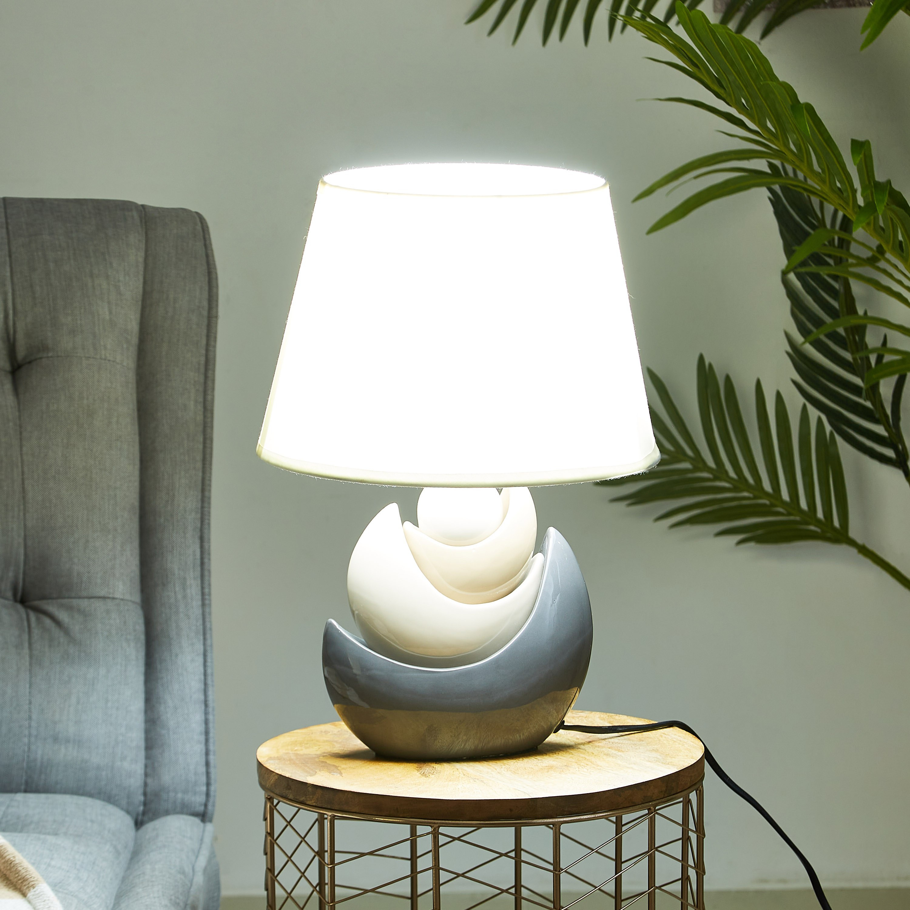 مصباح طاولة سيراميك مرصوف بالحصى من لوميير - 29 سم-hbxlivingroom-lighting-tablelamps-image-2