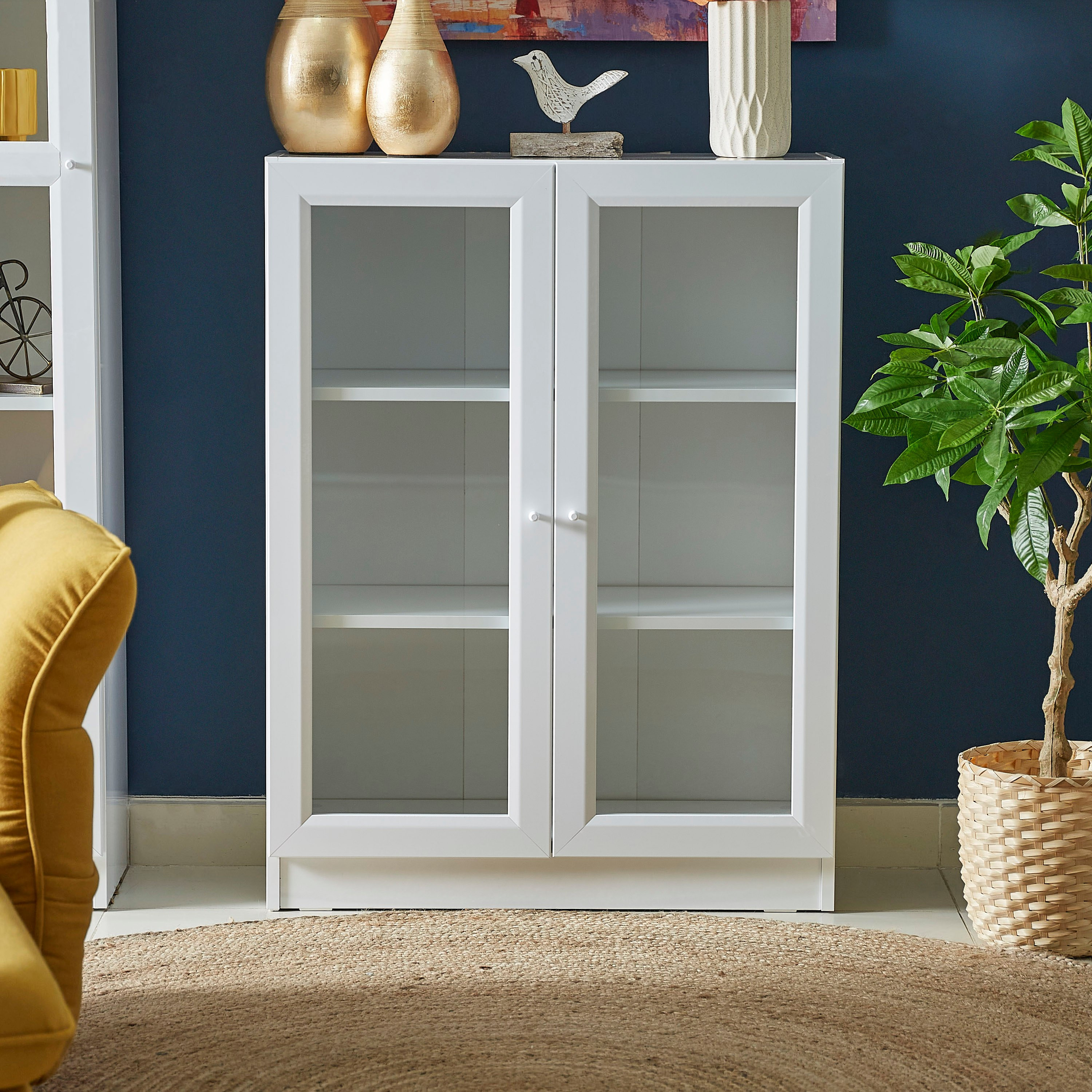 خزانة كتب بـ3 طوابق مع 2 أبواب زجاجيّة من آسكيم-hbxfurniture-office-bookcases-image-2
