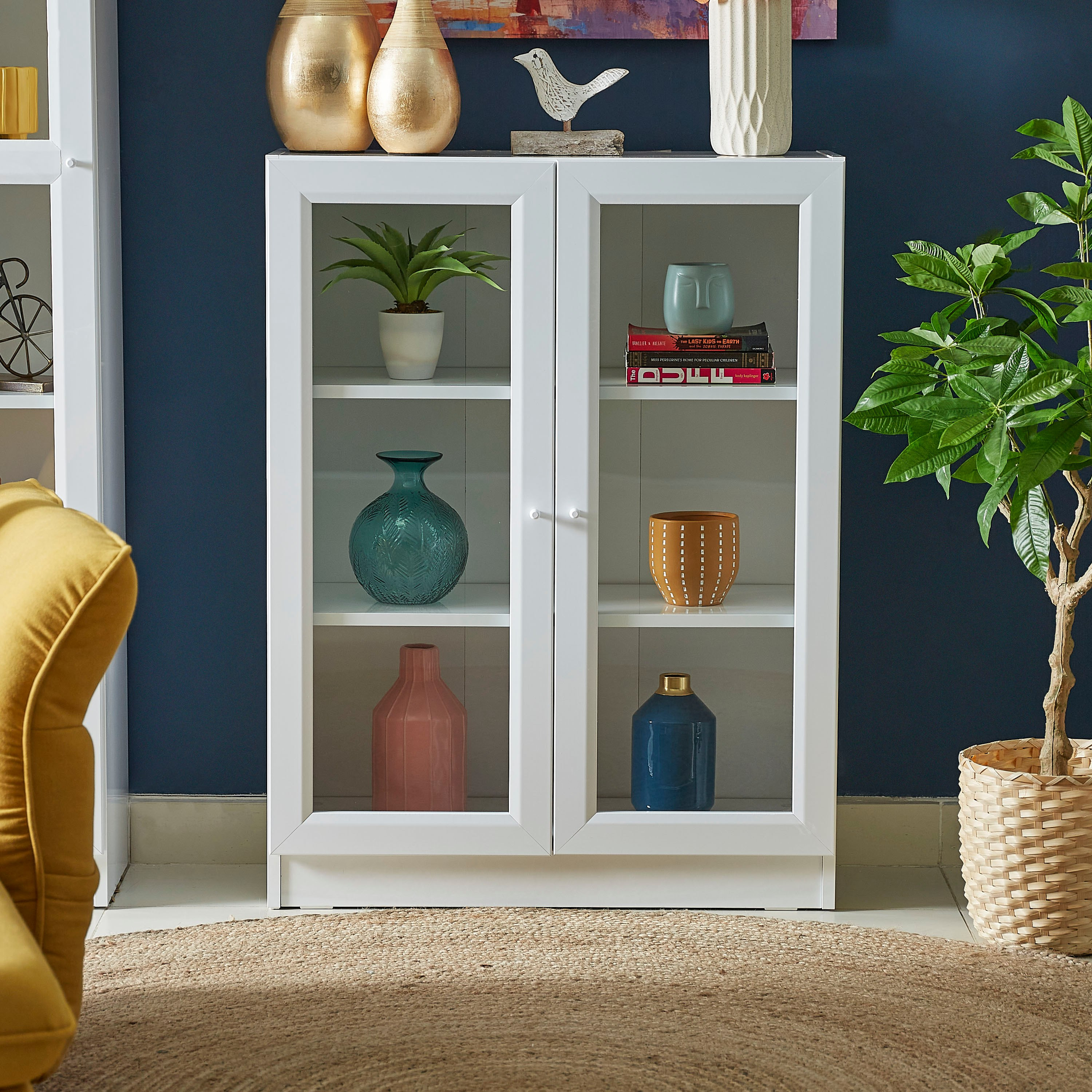 خزانة كتب بـ3 طوابق مع 2 أبواب زجاجيّة من آسكيم-hbxfurniture-office-bookcases-image-3