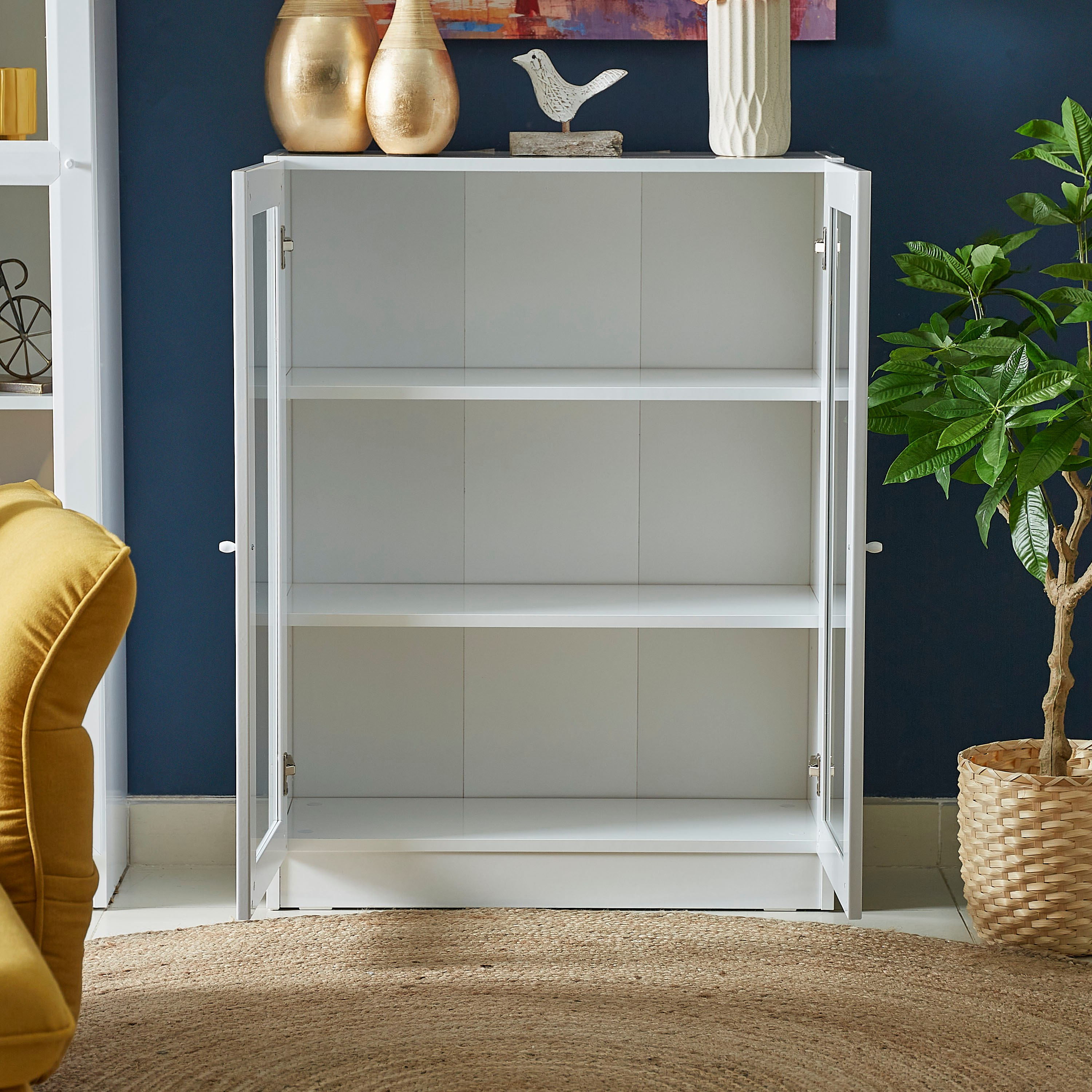 خزانة كتب بـ3 طوابق مع 2 أبواب زجاجيّة من آسكيم-hbxfurniture-office-bookcases-image-4