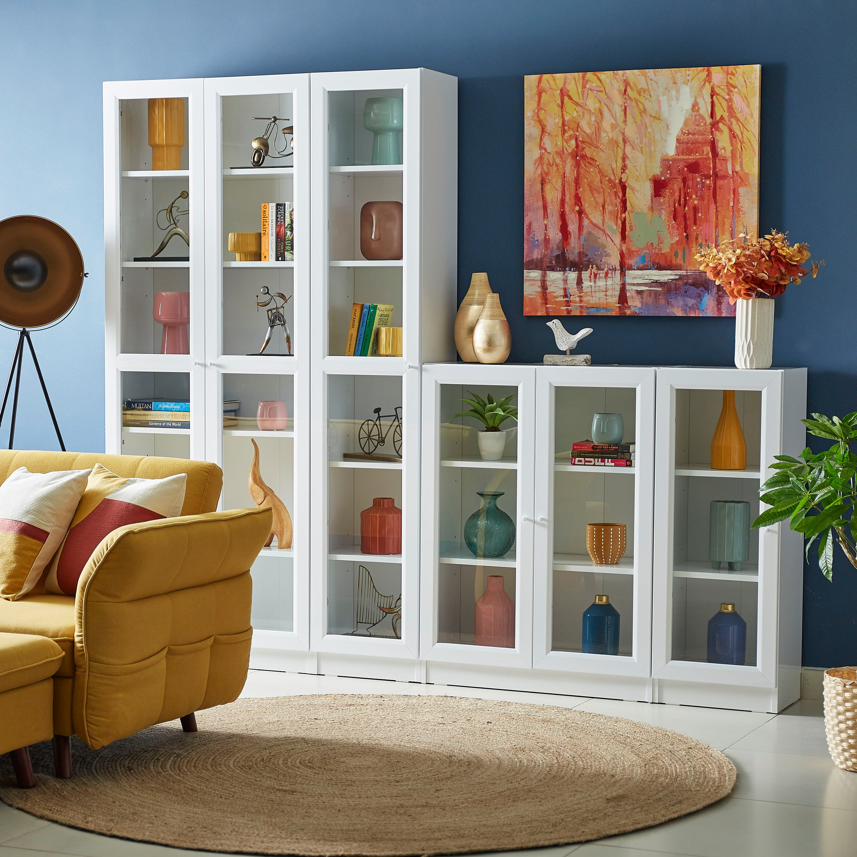 خزانة كتب بـ3 طوابق مع 2 أبواب زجاجيّة من آسكيم-hbxfurniture-office-bookcases-image-6