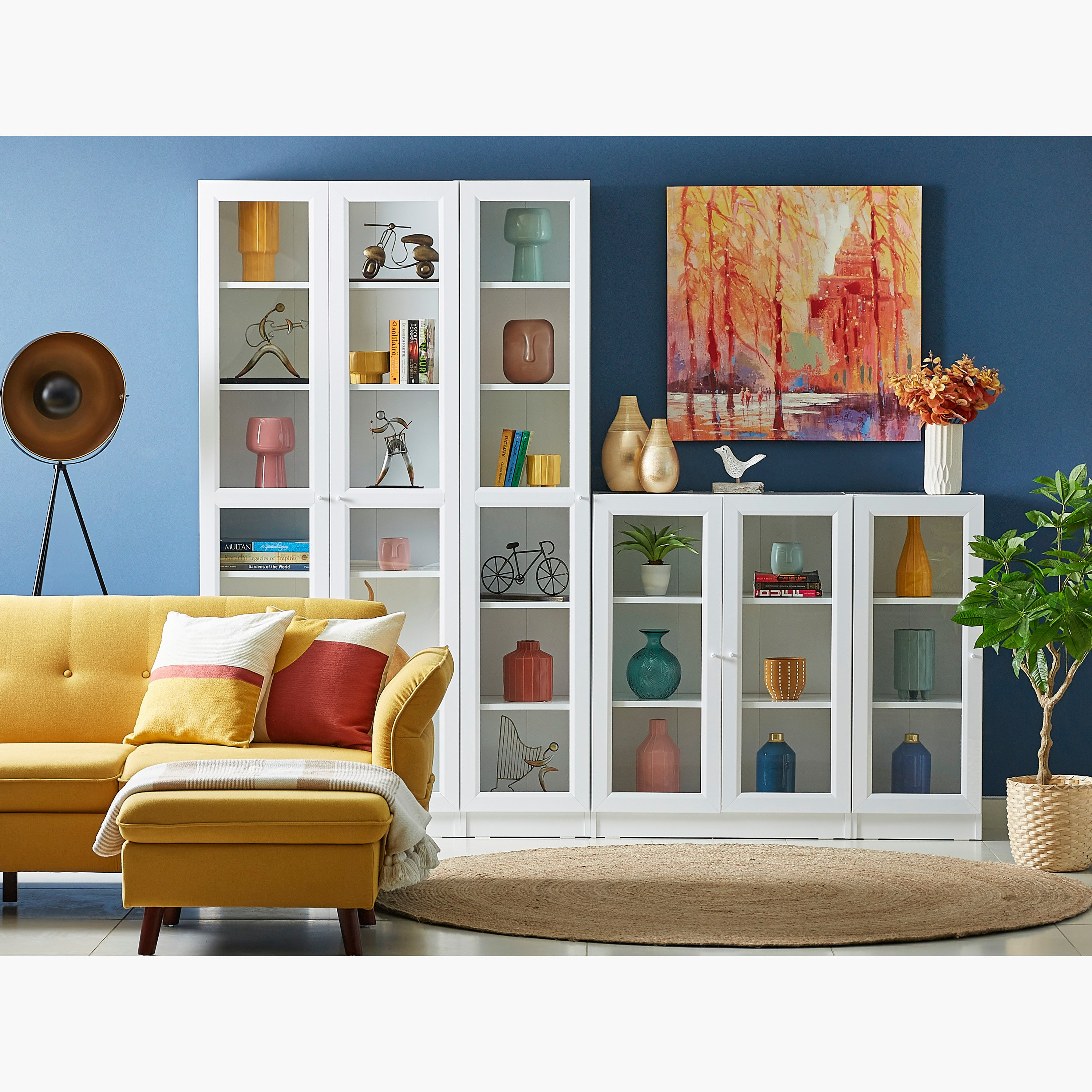 خزانة كتب بـ3 طوابق مع 2 أبواب زجاجيّة من آسكيم-hbxfurniture-office-bookcases-image-8