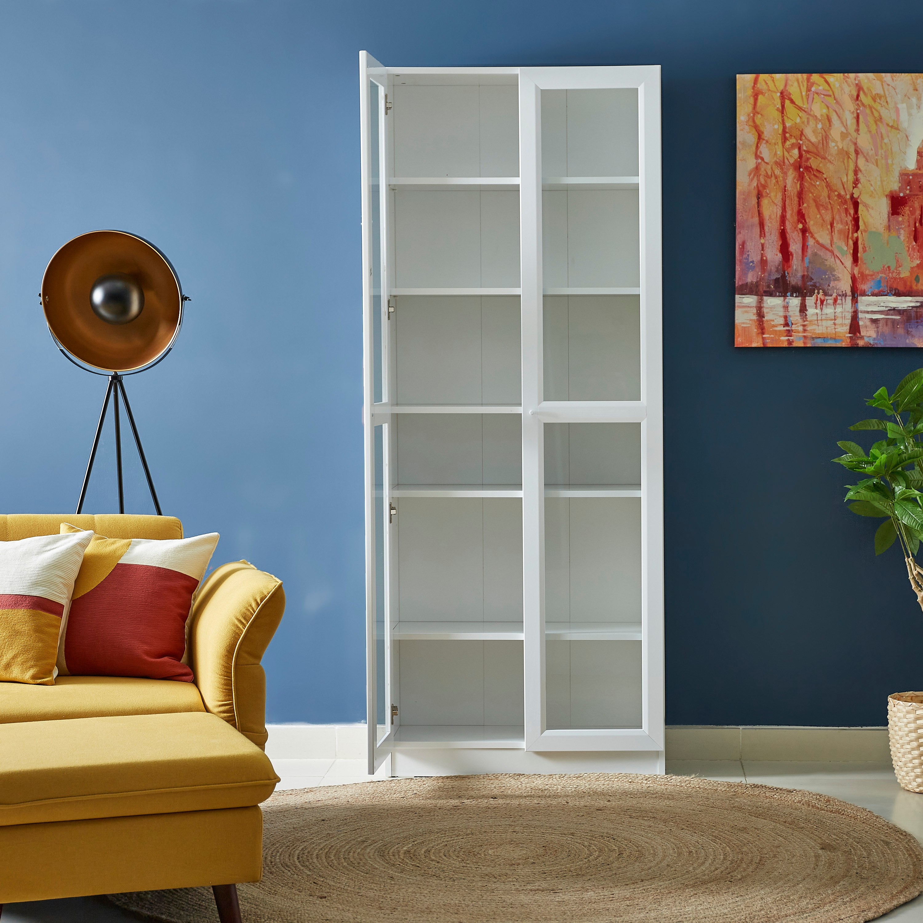 خزانة كتب بـ6 طوابق مع 2 أبواب زجاجيّة من آسكيم-hbxfurniture-office-bookcases-image-3